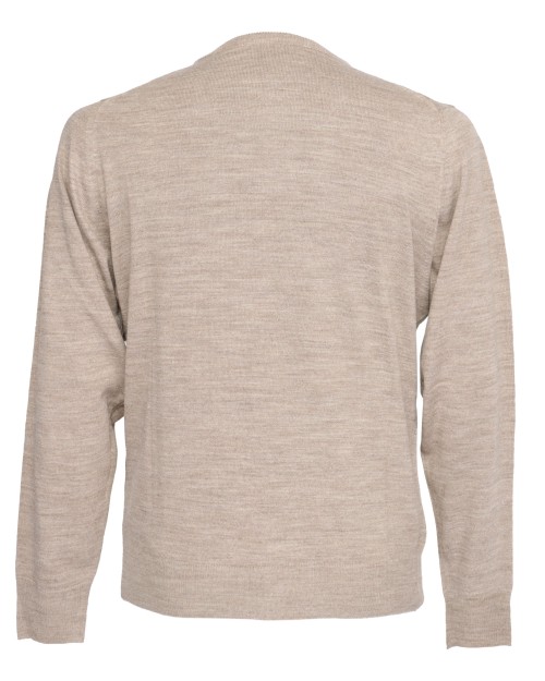 TRUSSARDI COLLECTION SWEATER - BEIGE - MERINO WOOL