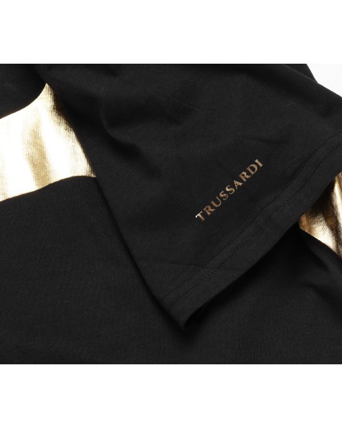 template TRUSSARDI T-SHIRT - BLACK & GOLD - COTTON