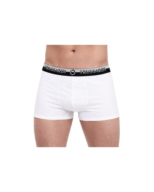 TRUSSARDI BOXER BRIEFS BI-PACK - WHITE - STRETCH COTTON