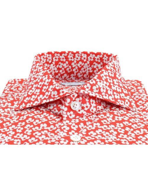 VINCENZO DI RUGGIERO DRESS SHIRT - RED & WHITE - COTTON