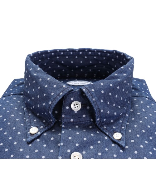 VINCENZO DI RUGGIERO DRESS SHIRT - BLUE - COTTON