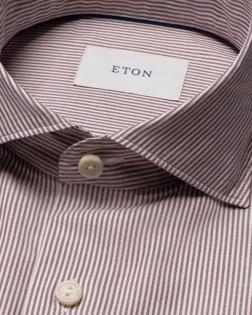 ETON SHIRT - WHITE & BURGUNDY - COTTON