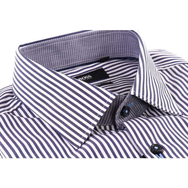 HUGO BOSS SHIRT WHITE BLUE COTTON