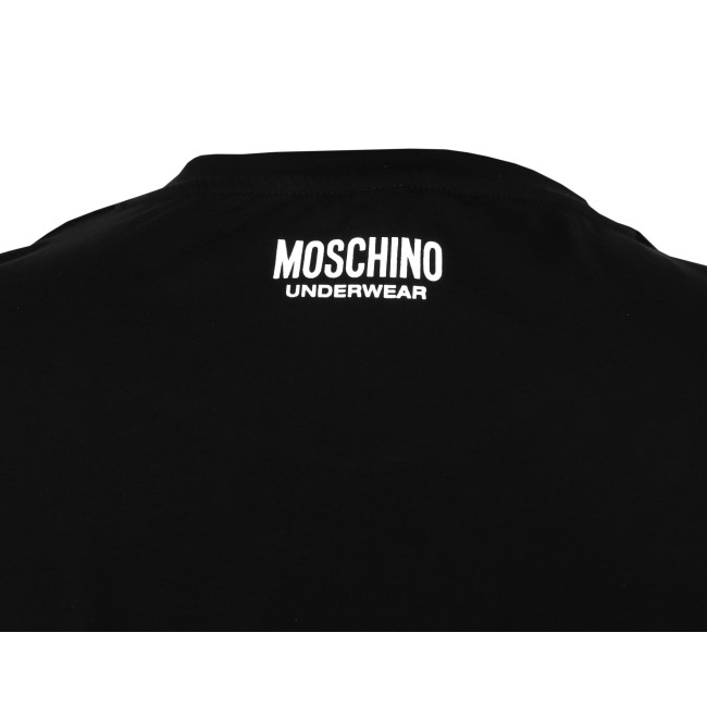 BI-PACK MOSCHINO UNDERWEAR T-SHIRT - BLACK - STRETCH SUPIMA