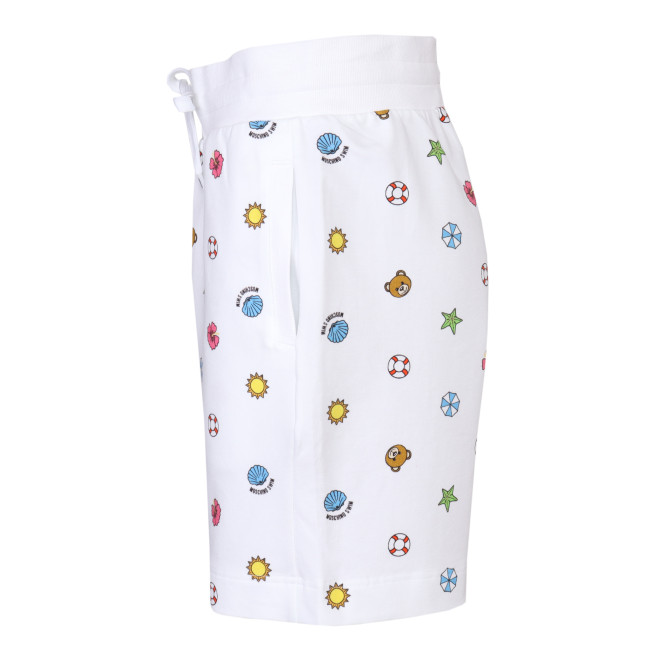 MOSCHINO BEACH SWEAT-SHORTS - WHITE - STRETCH COTTON