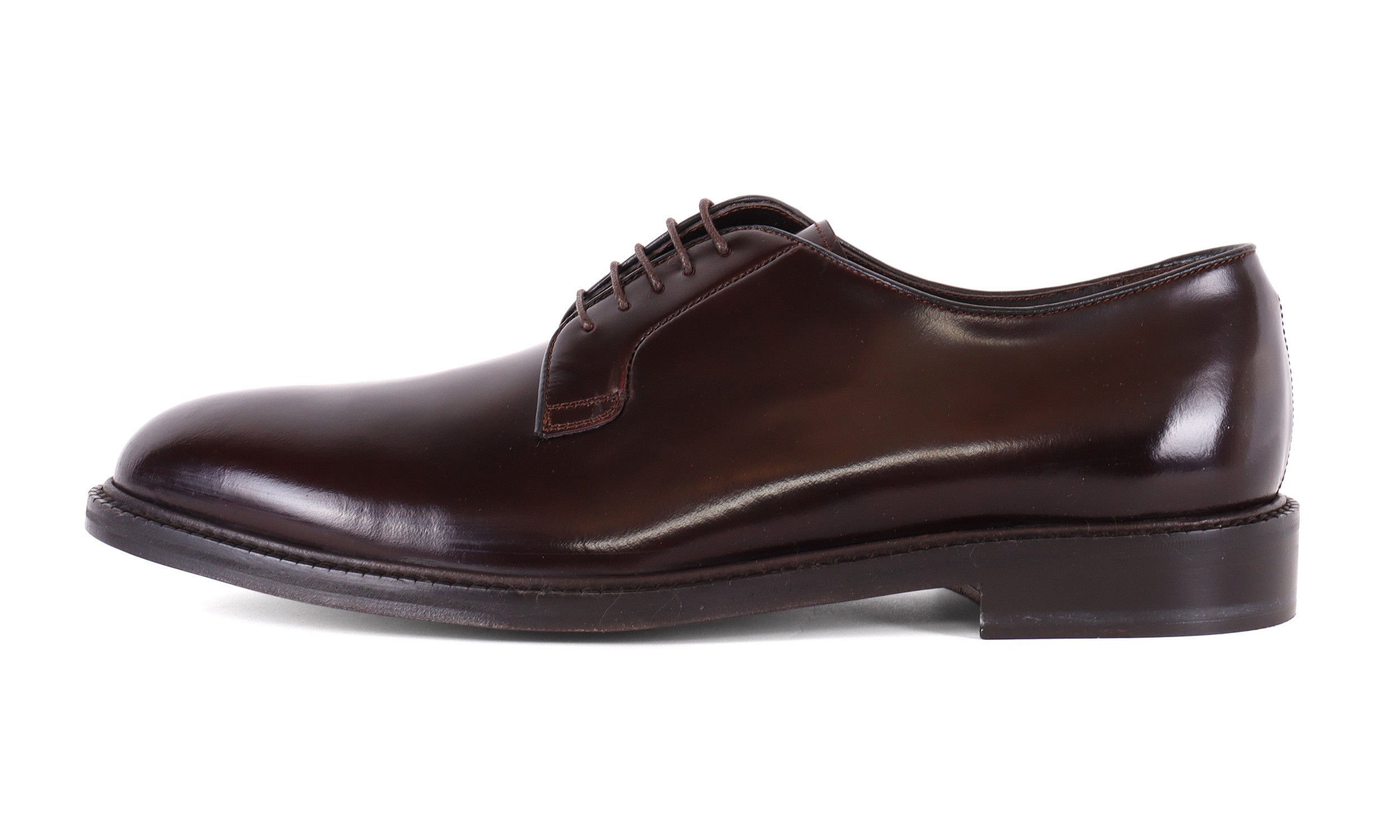 BELSIRE MILANO DERBY SHOES - CALFSKIN - BRUSH BURGUNDY