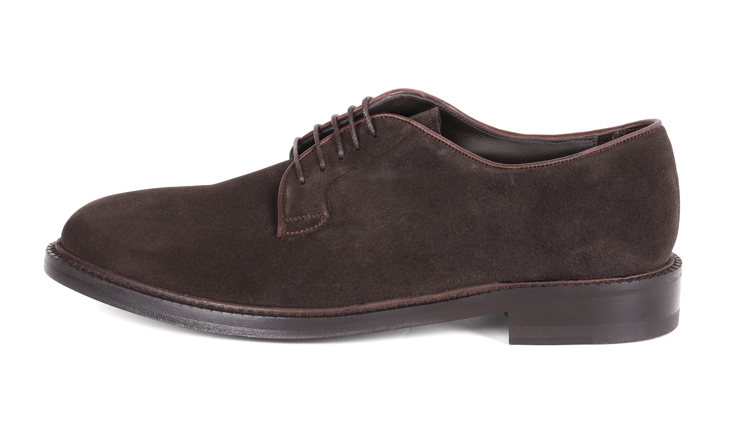 BELSIRE MILANO DERBY SHOES - CALFSKIN SUEDE - DARK BROWN