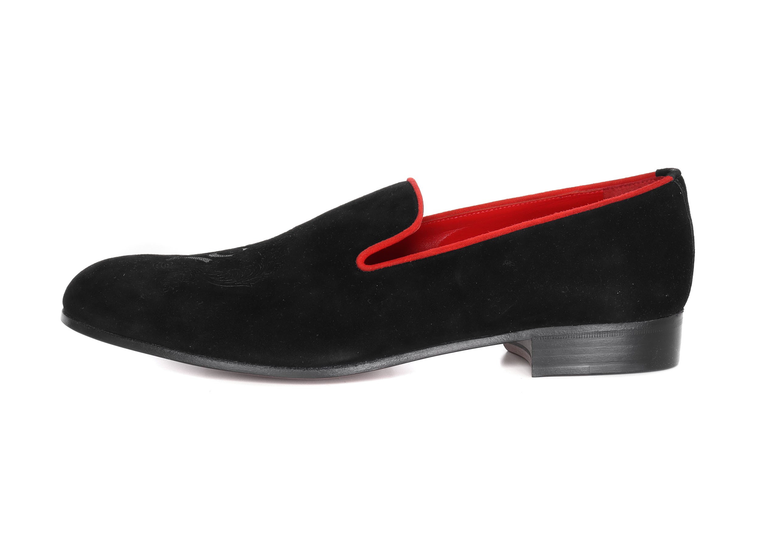 BILLIONAIRE LOAFERS - CALFSKIN & VELVET - BLACK & RED