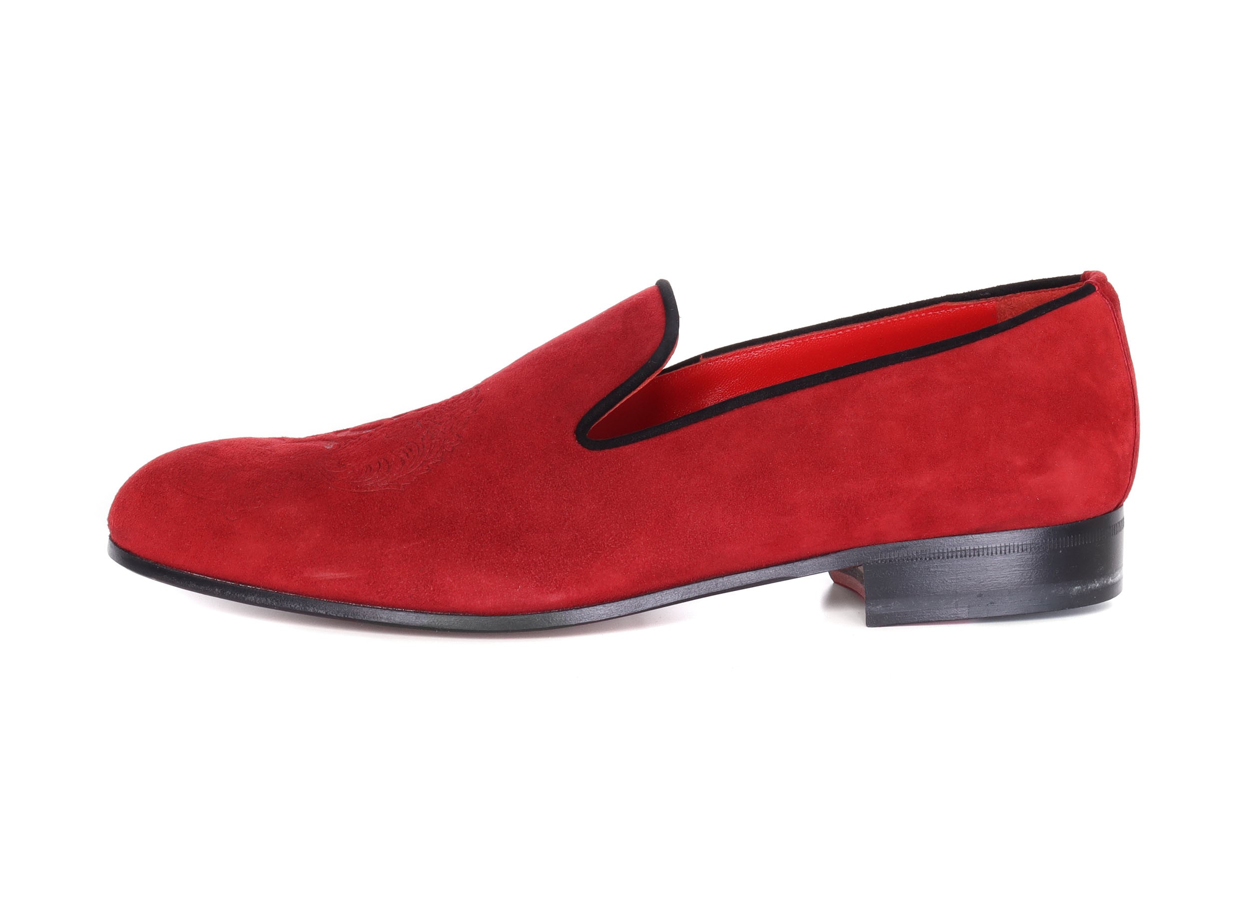 BILLIONAIRE LOAFERS - CALFSKIN & VELVET - RED