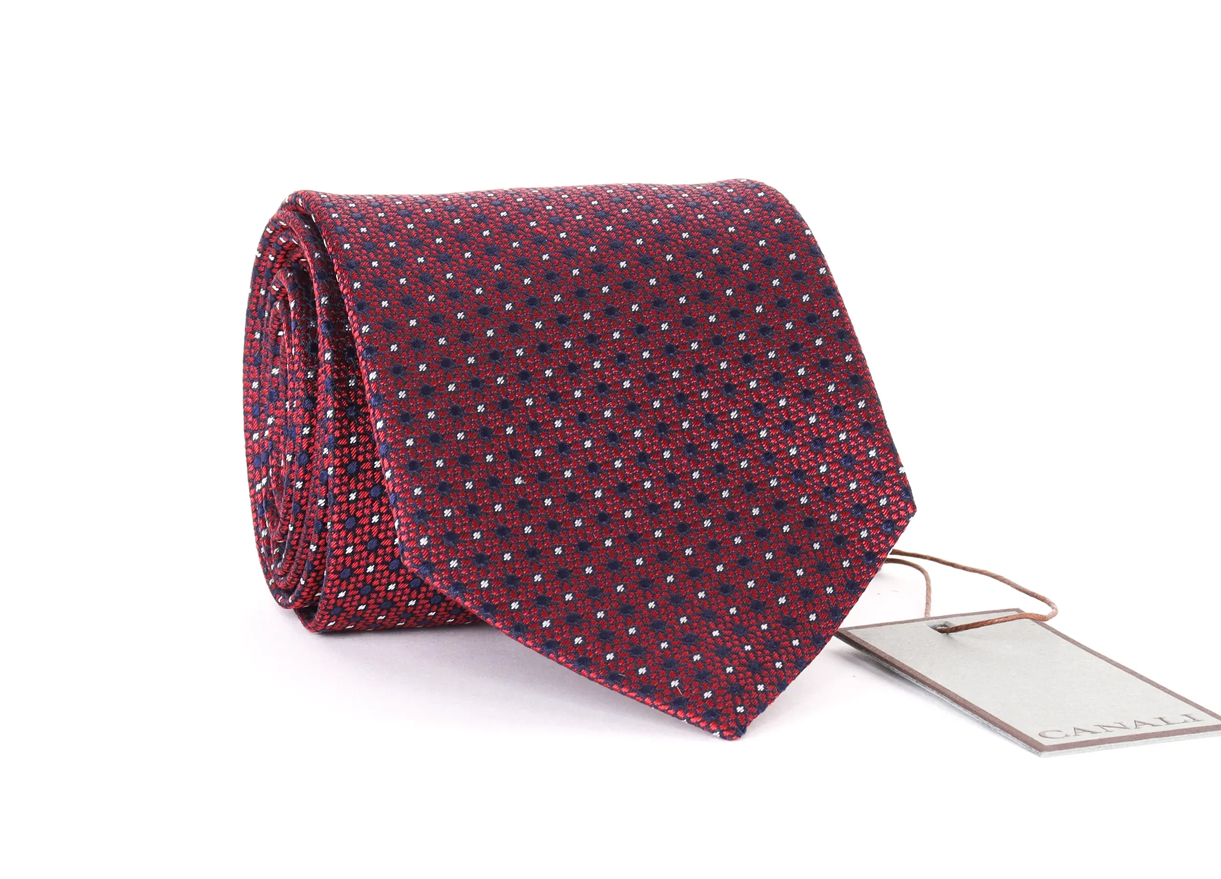 CANALI TIE - RED & BLUE - PURE SILK