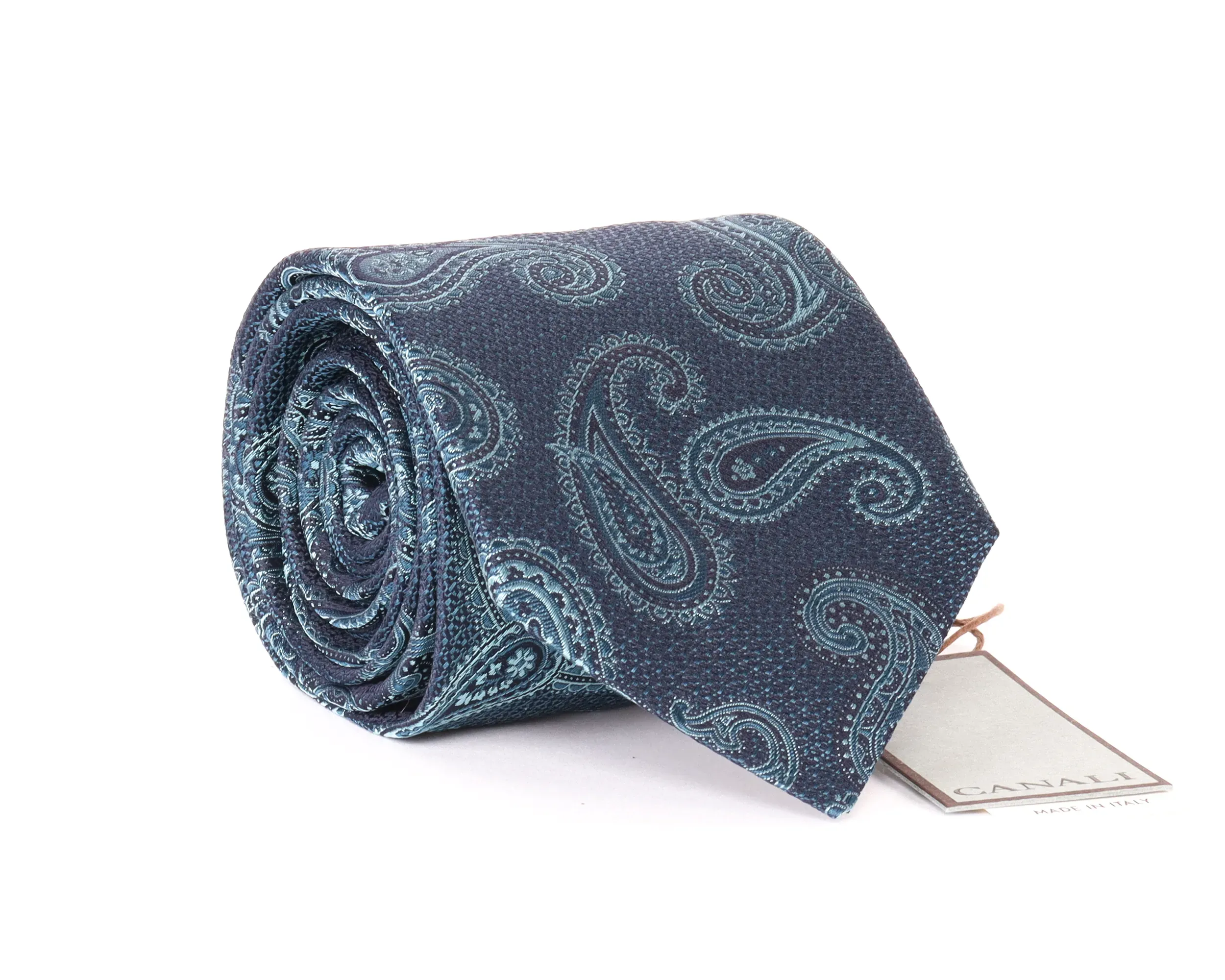 CANALI TIE - DARK CYAN - PURE SILK