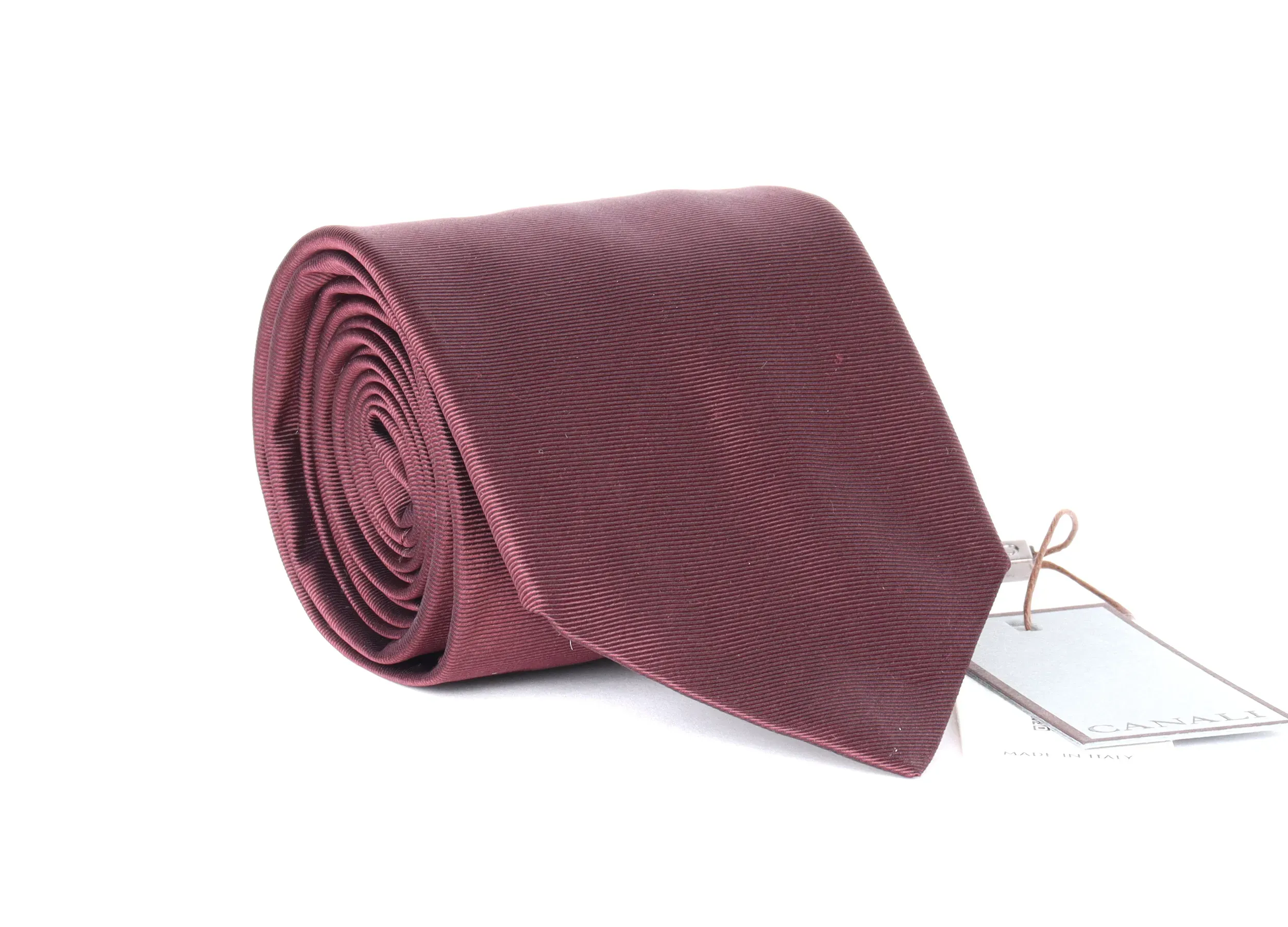 CANALI TIE - BURGUNDY - PURE SILK