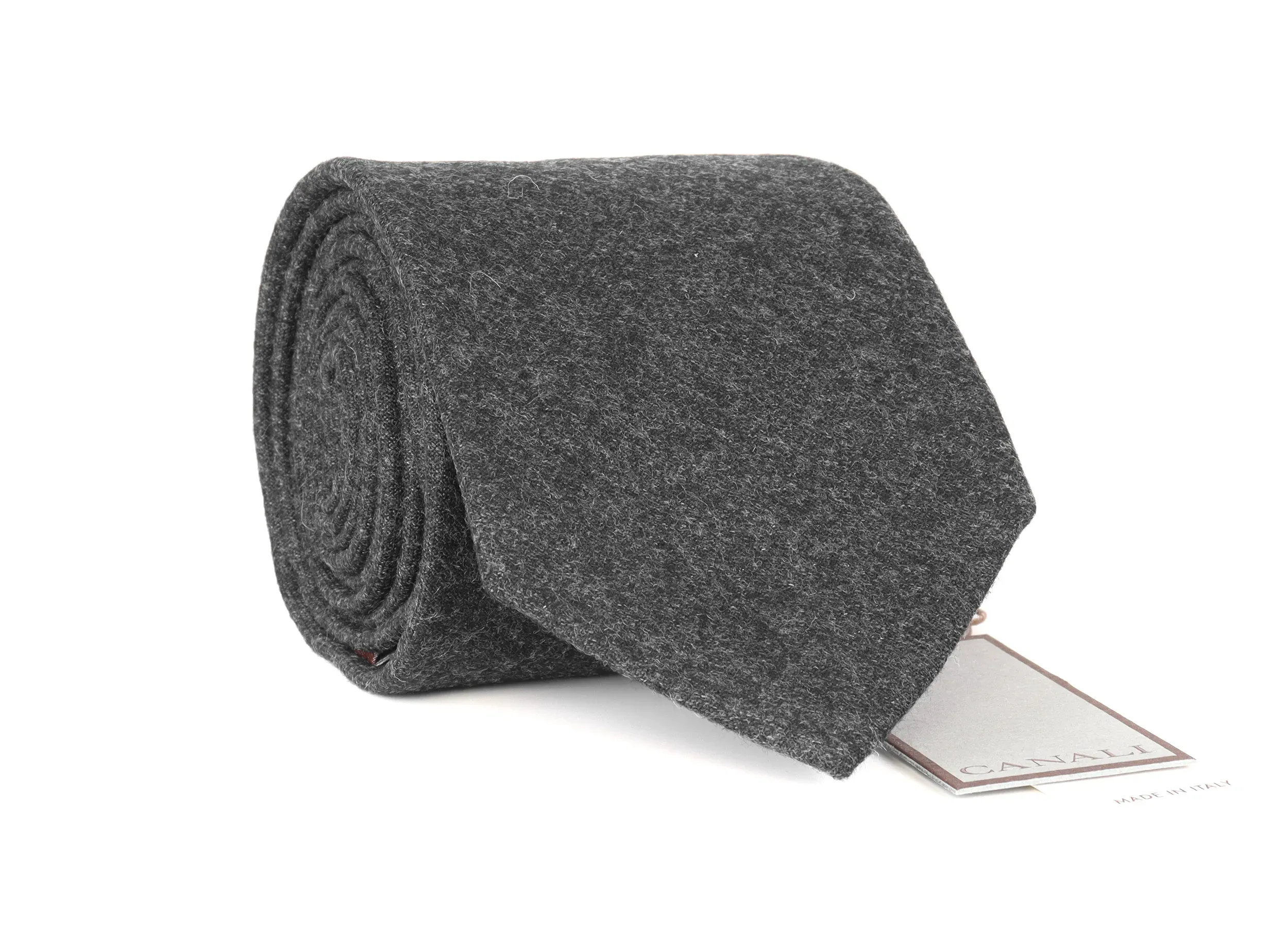 CANALI TIE - DARK GREY - WOOL