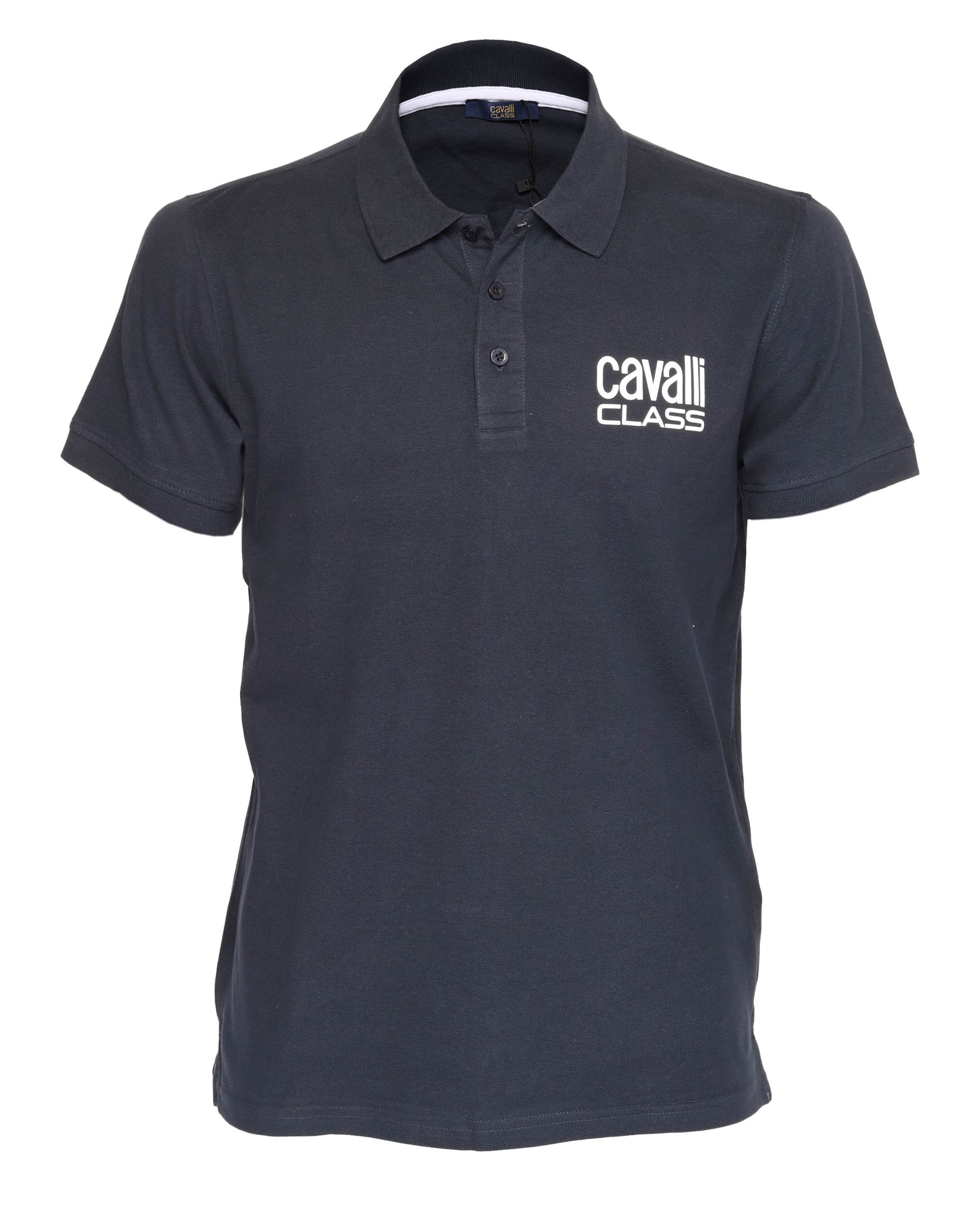 CAVALLI CLASS POLO SHIRT - NAVY BLUE - COTTON