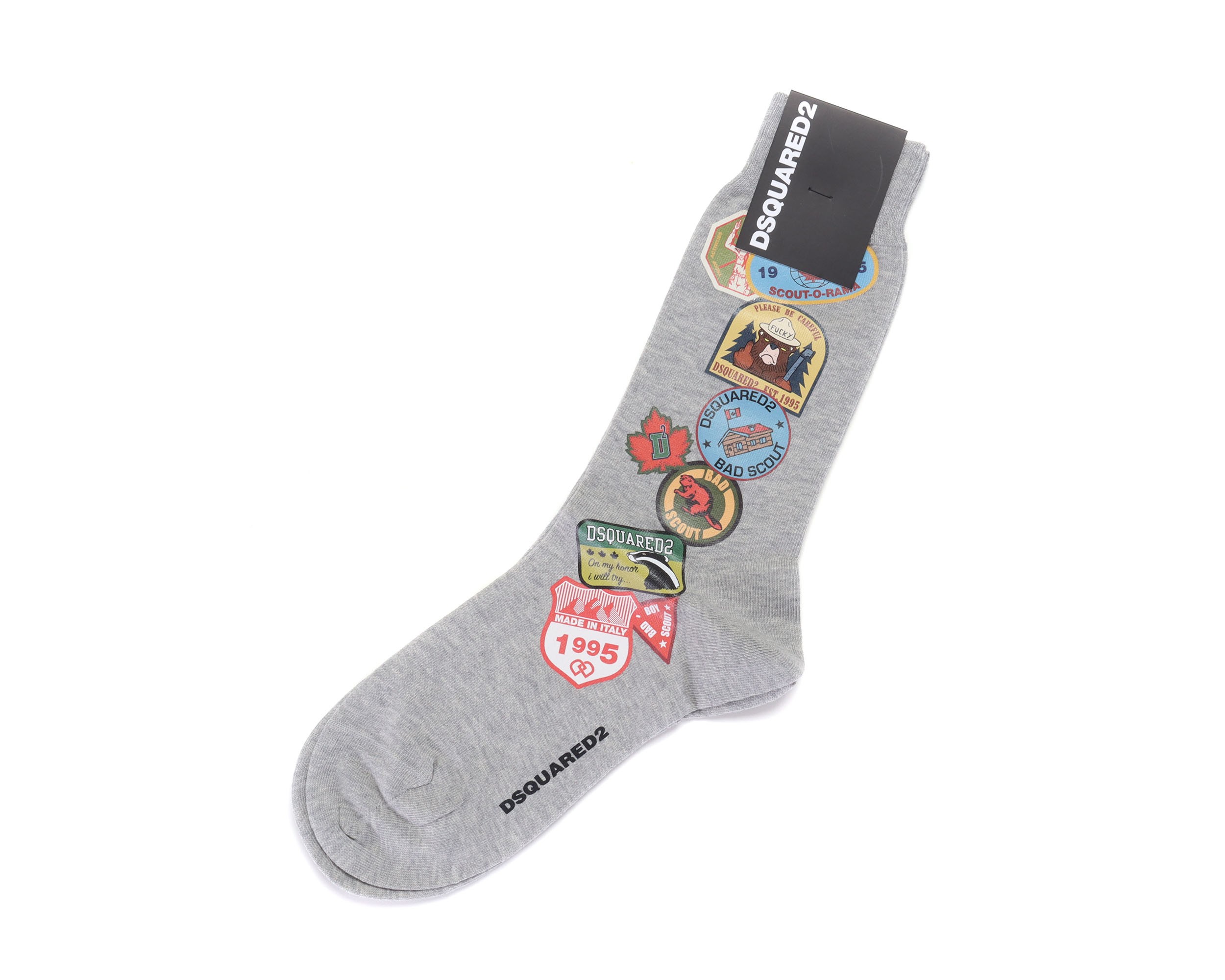 DSQUARED2 SOCKS - GREY - STRETCH COTTON