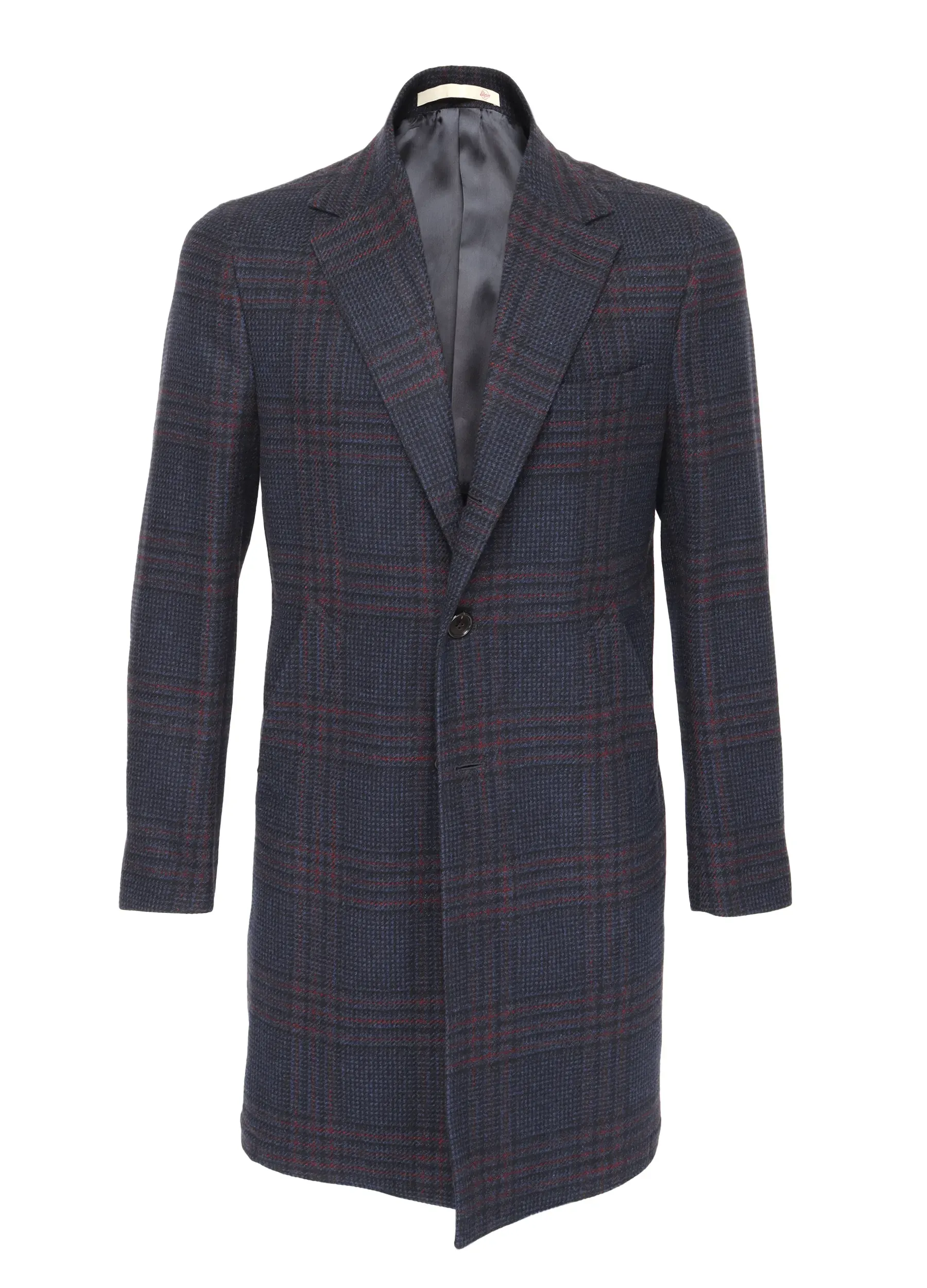 EDUARDO DE SIMONE OVERCOAT - BLUE & RED -  WOOL