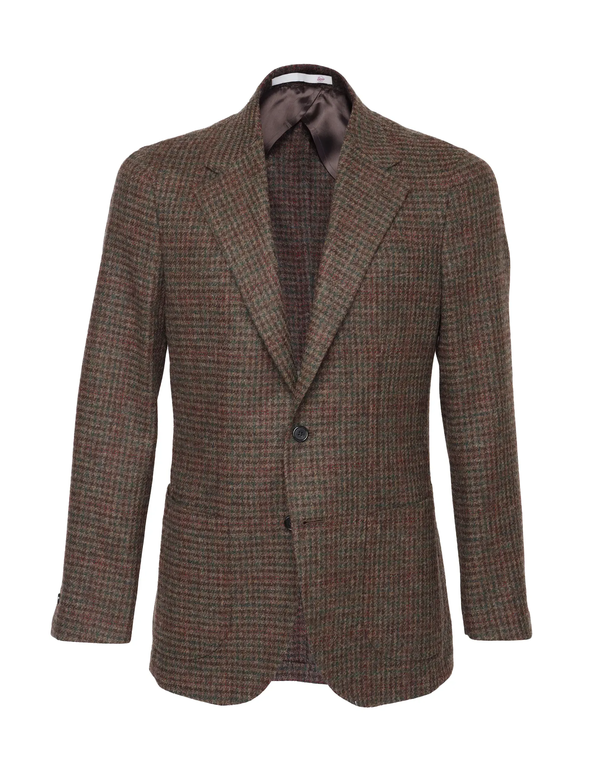 EDUARDO DE SIMONE SPORT COAT - BROWN, GREEN & RED - WOOL TWEED