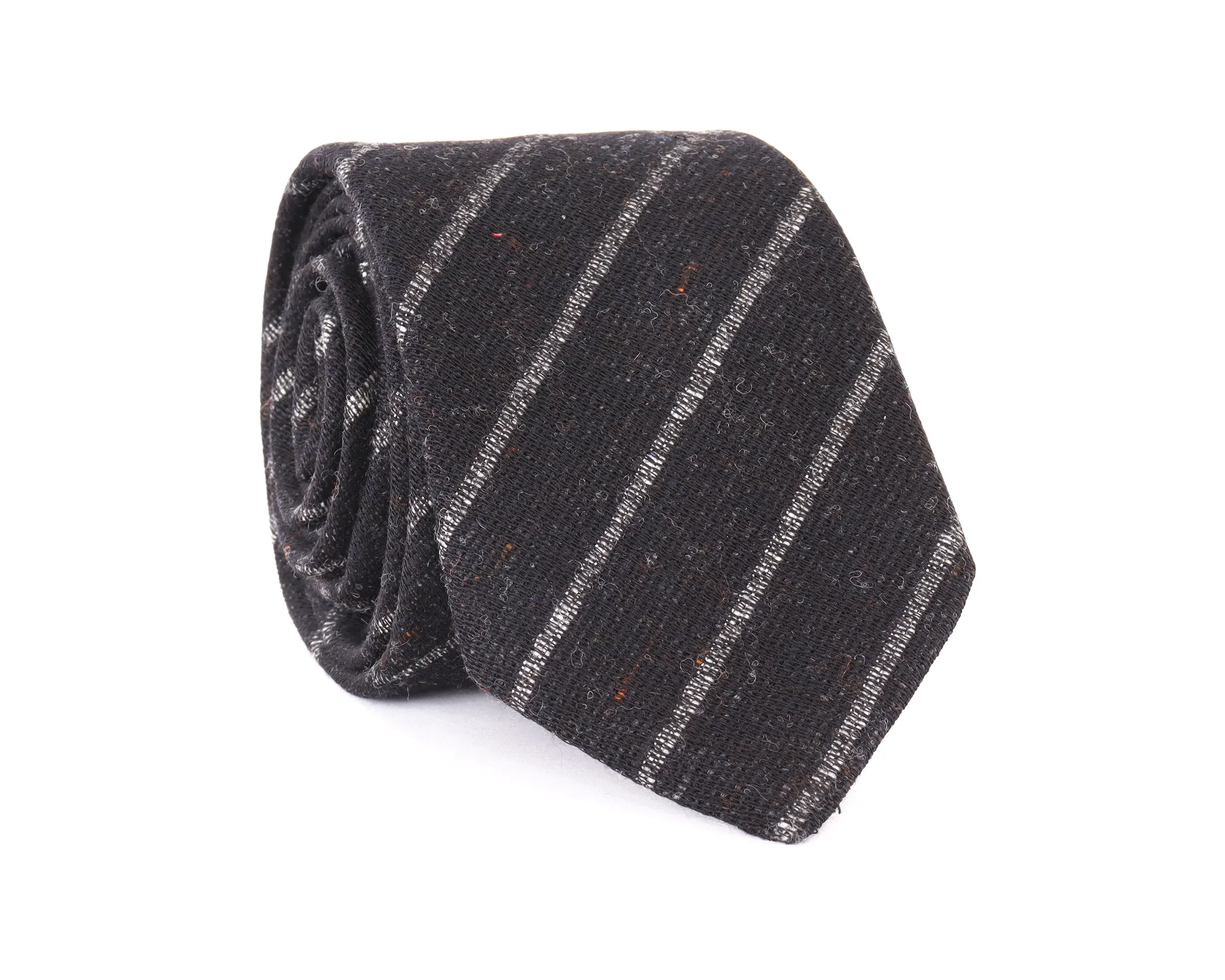 EIDOS by ISAIA TIE - BLACK & GREY - WOOL, CASHMERE & SILK