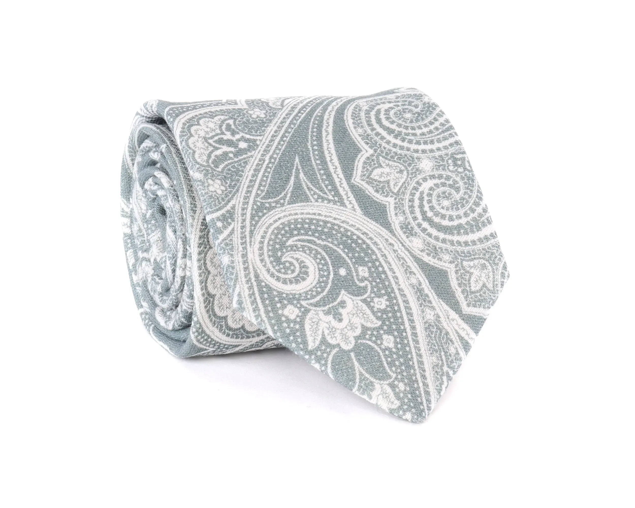 EIDOS by ISAIA TIE - GREY & WHITE - LINEN