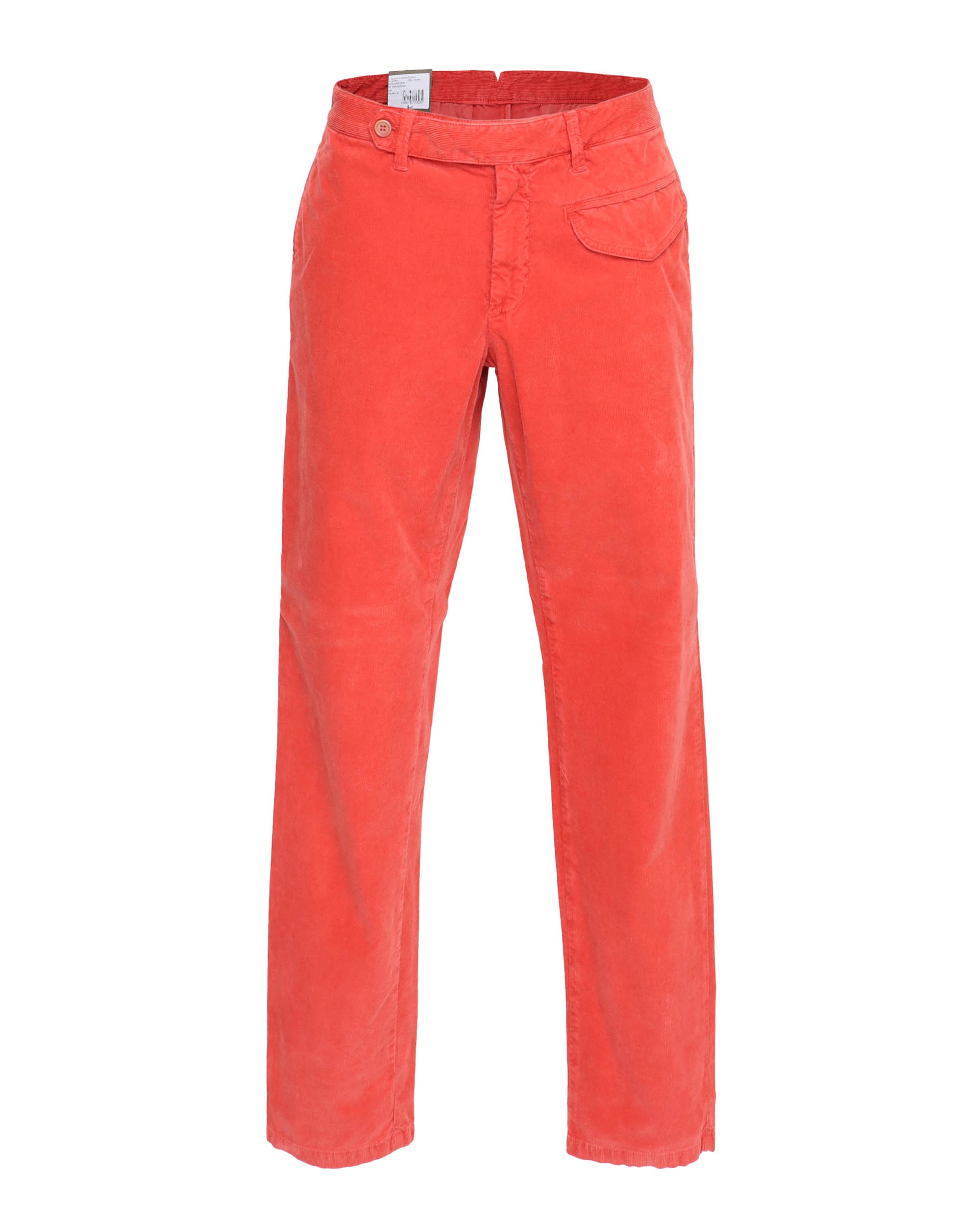 EIDOS PANTS - CORAL RED - STRETCH COTTON CORDUROY