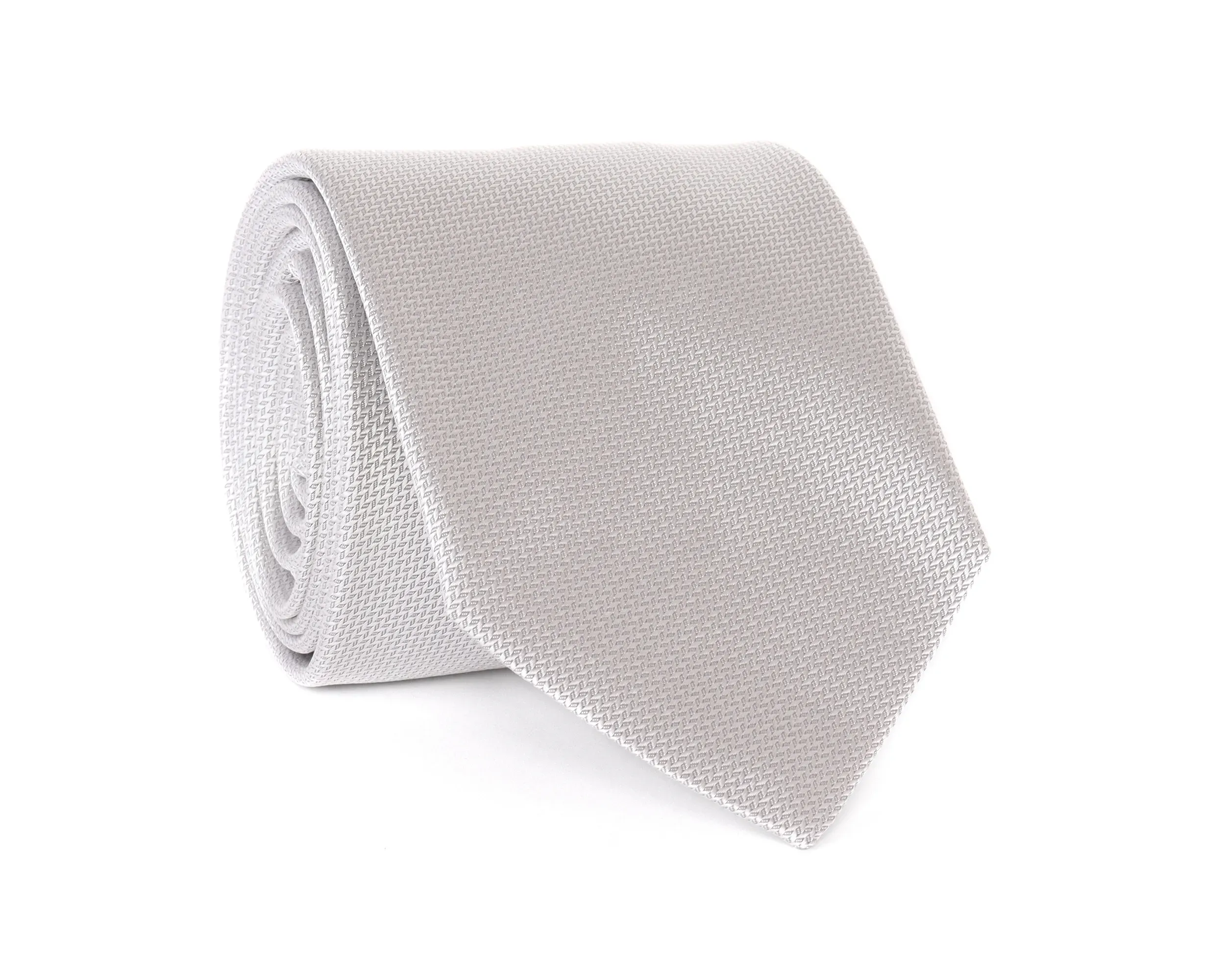 ETON TIE - SILVER - PURE SILK