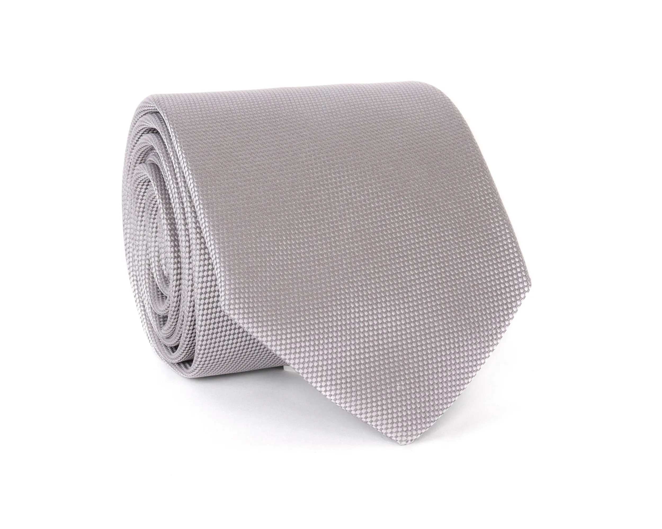 ETON TIE - SILVER - PURE SILK