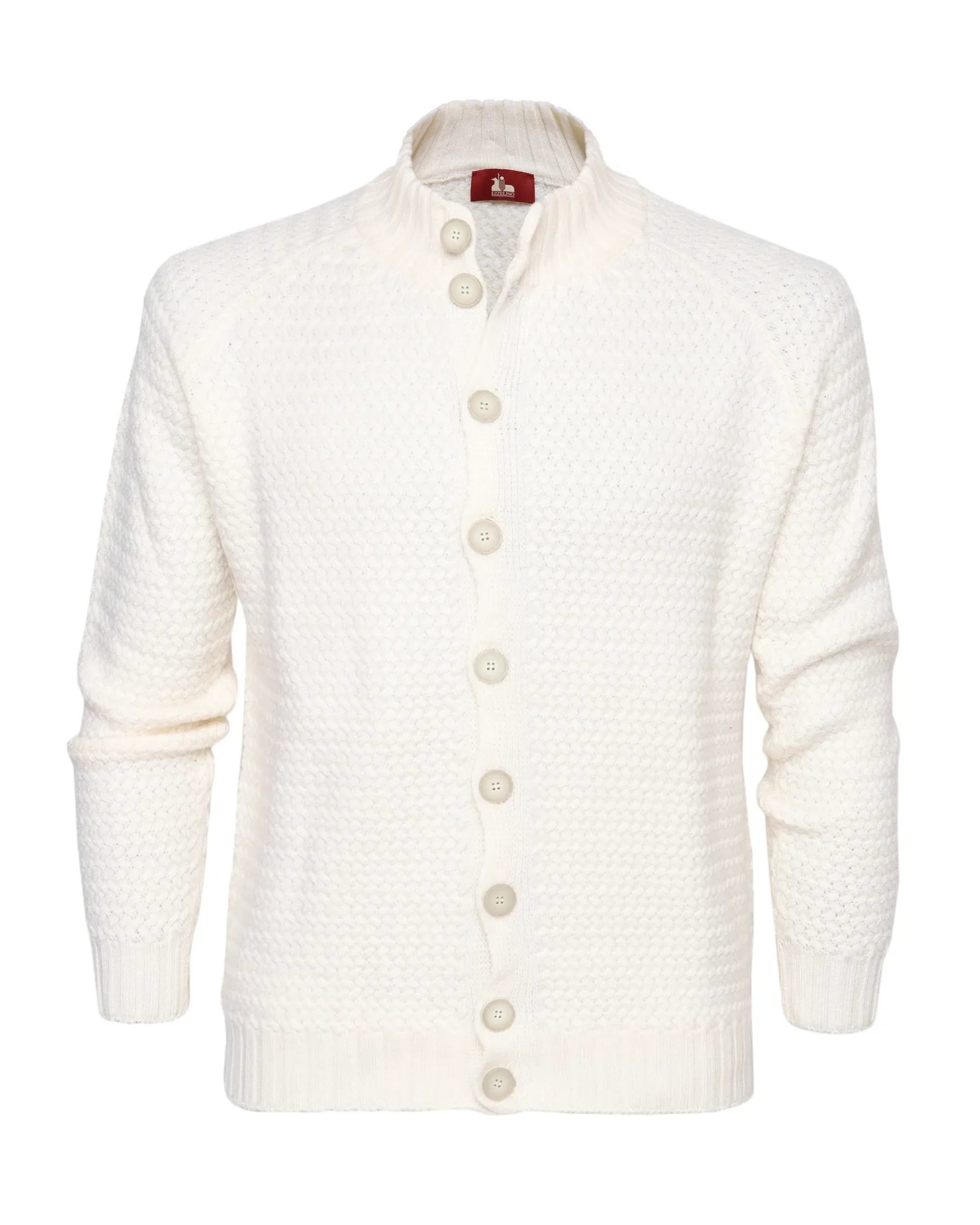 EZZELINO 6-PLY CARDIGAN SWEATER - OFF-WHITE - MERINO WOOL