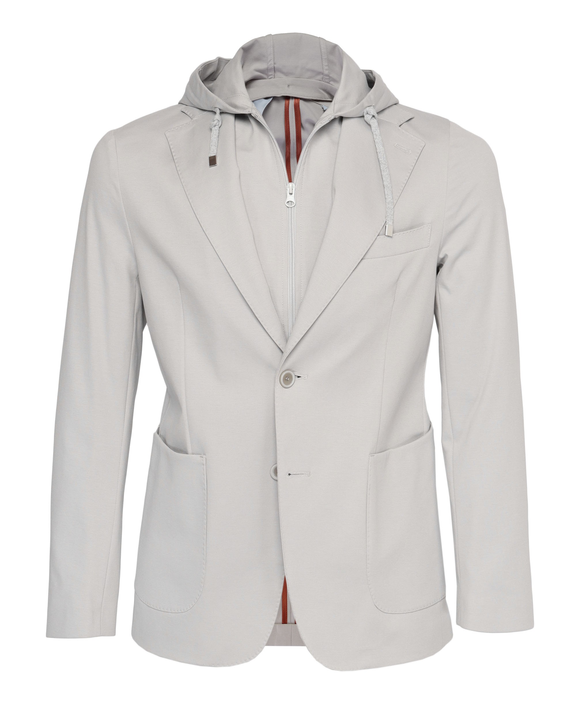 EZZELINO HOODED SPORT COAT - GREY - STRETCH COTTON