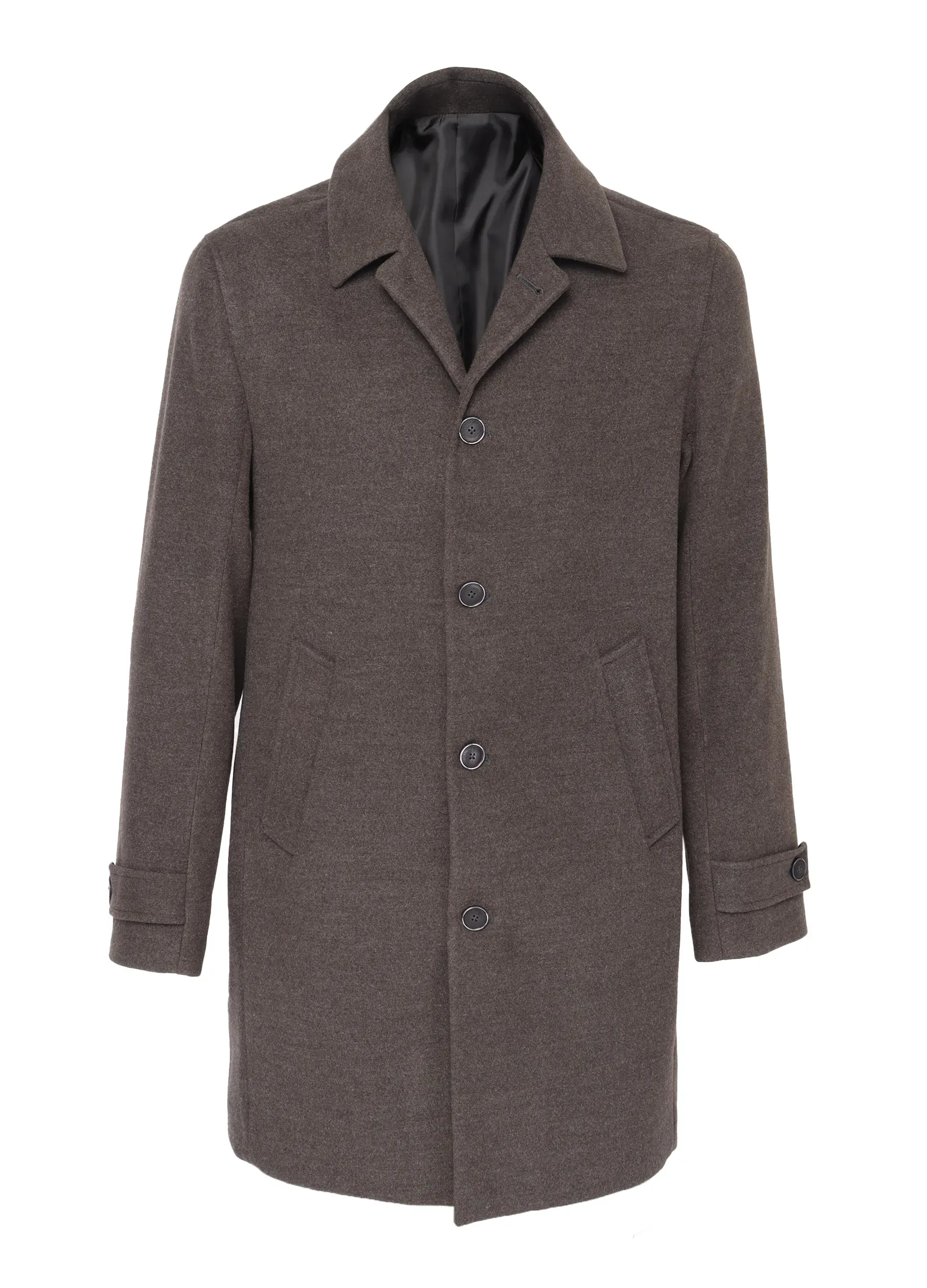 EZZELINO OVERCOAT - GREY - STRETCH WOOL & COTTON