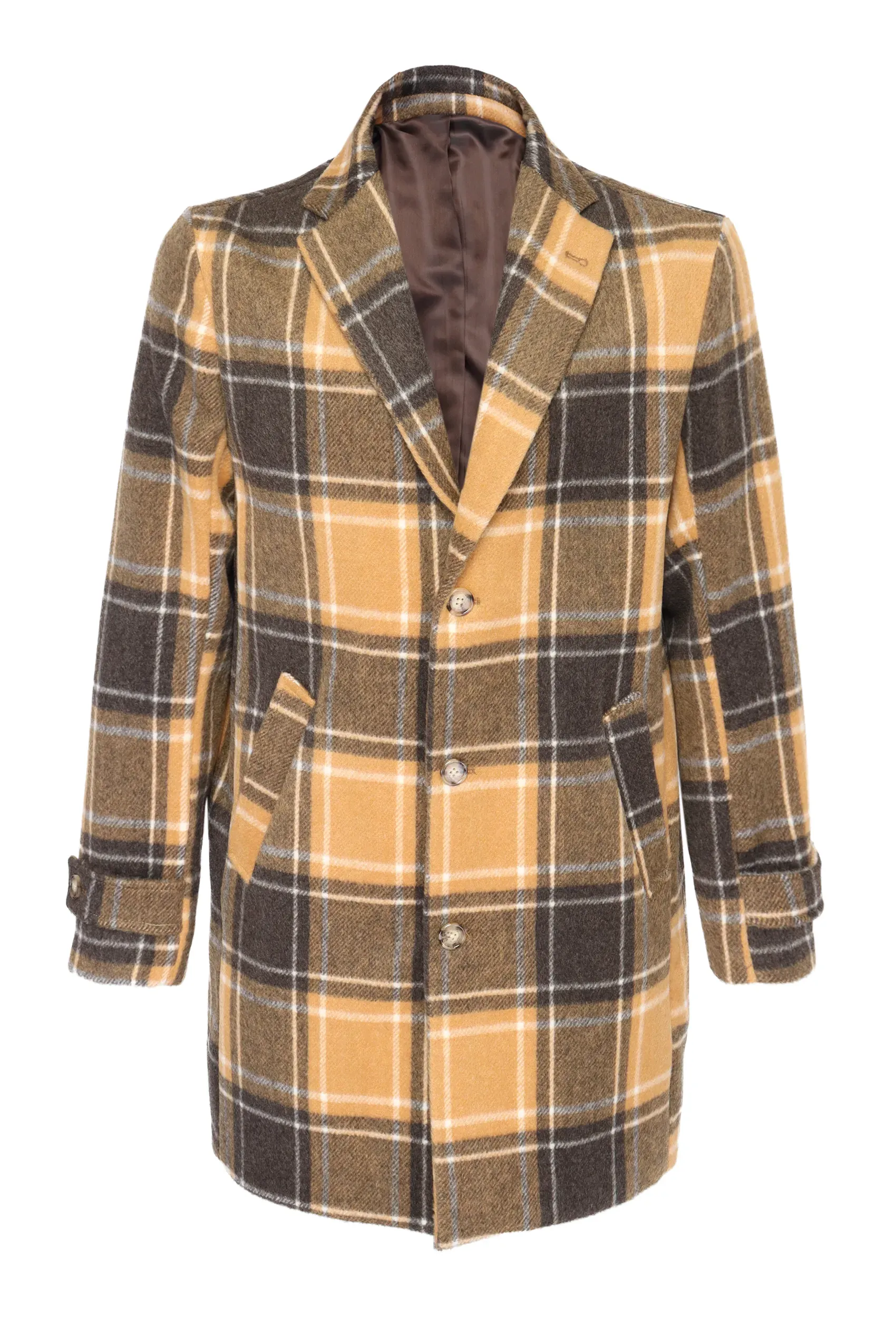 EZZELINO OVERCOAT - CAMEL & GREY - STRETCH WOOL & CASHMERE