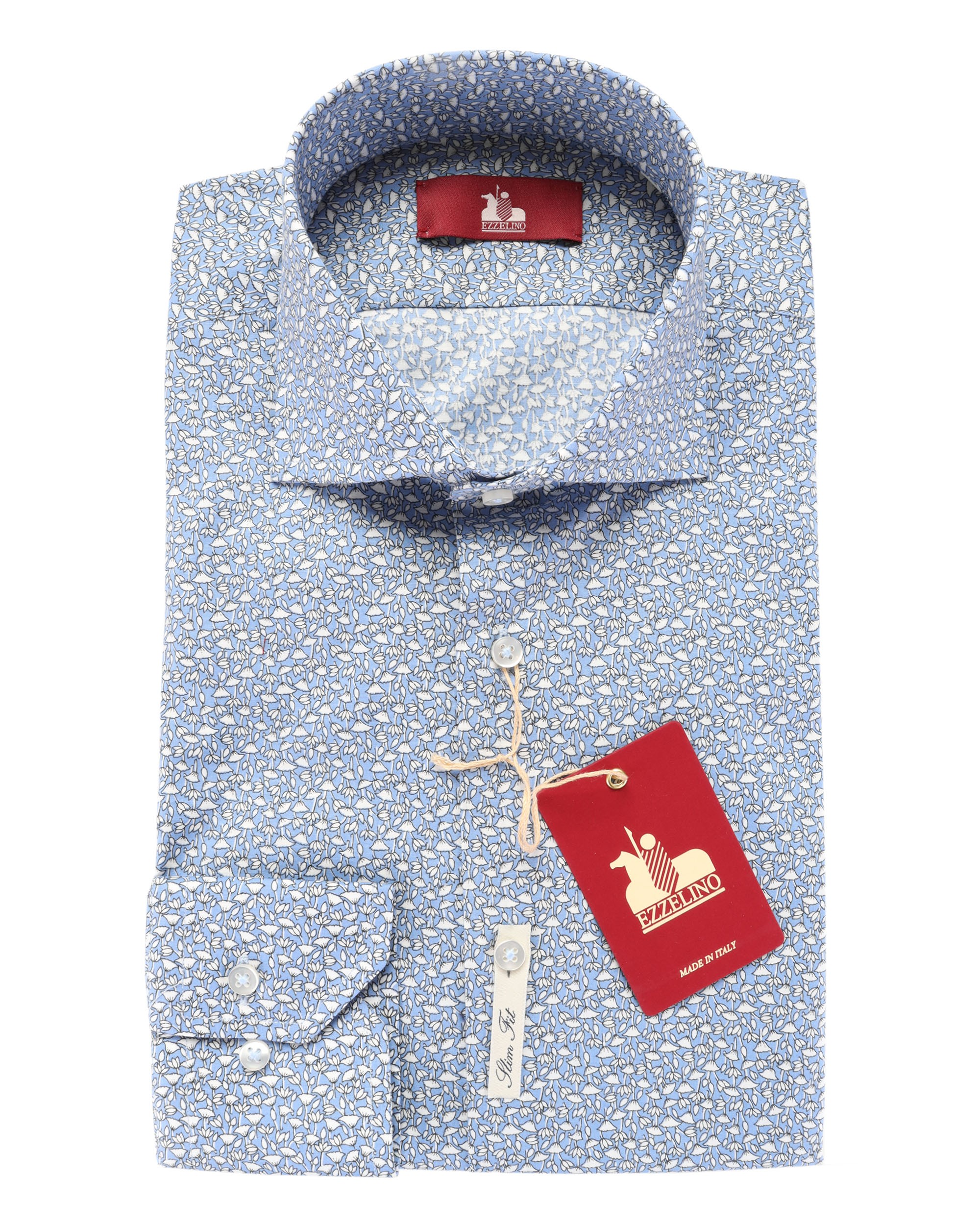 EZZELINO DRESS SHIRT - SKY BLUE & WHITE - STRETCH COTTON