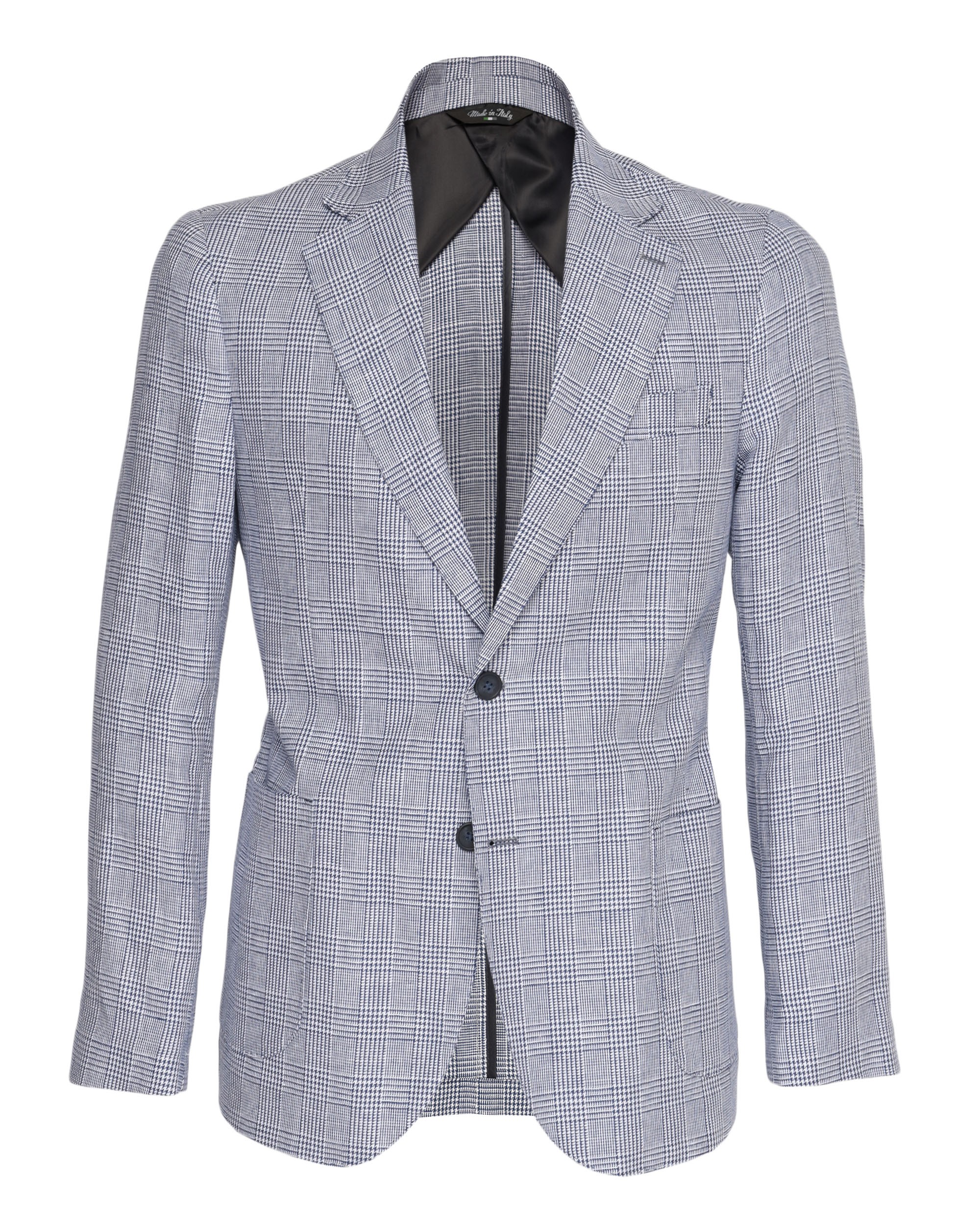 EZZELINO SPORT COAT - BLUE & WHITE - LINEN & COTTON