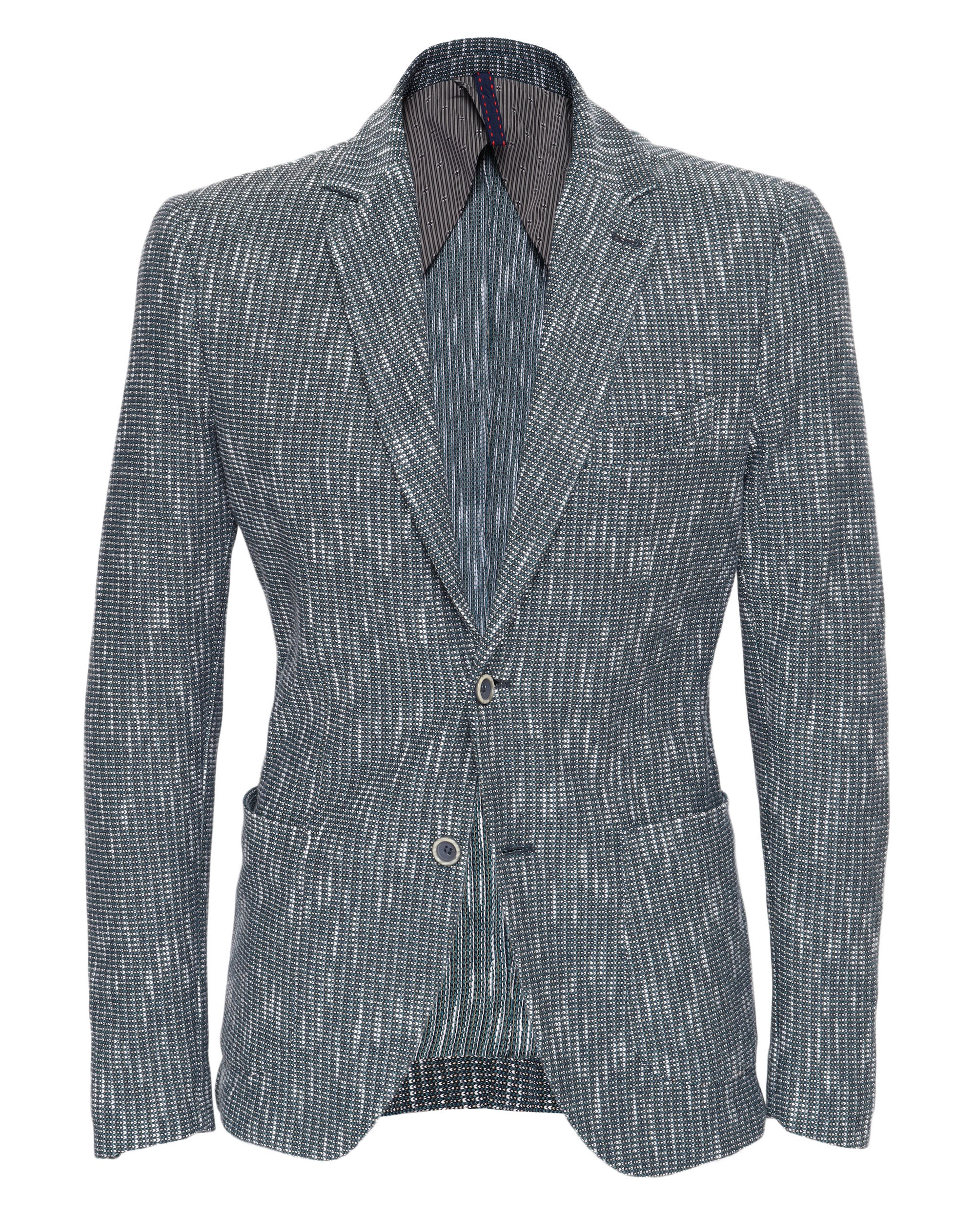 EZZELINO SPORT COAT - GREEN, BLACK & WHITE - COTTON & LINEN