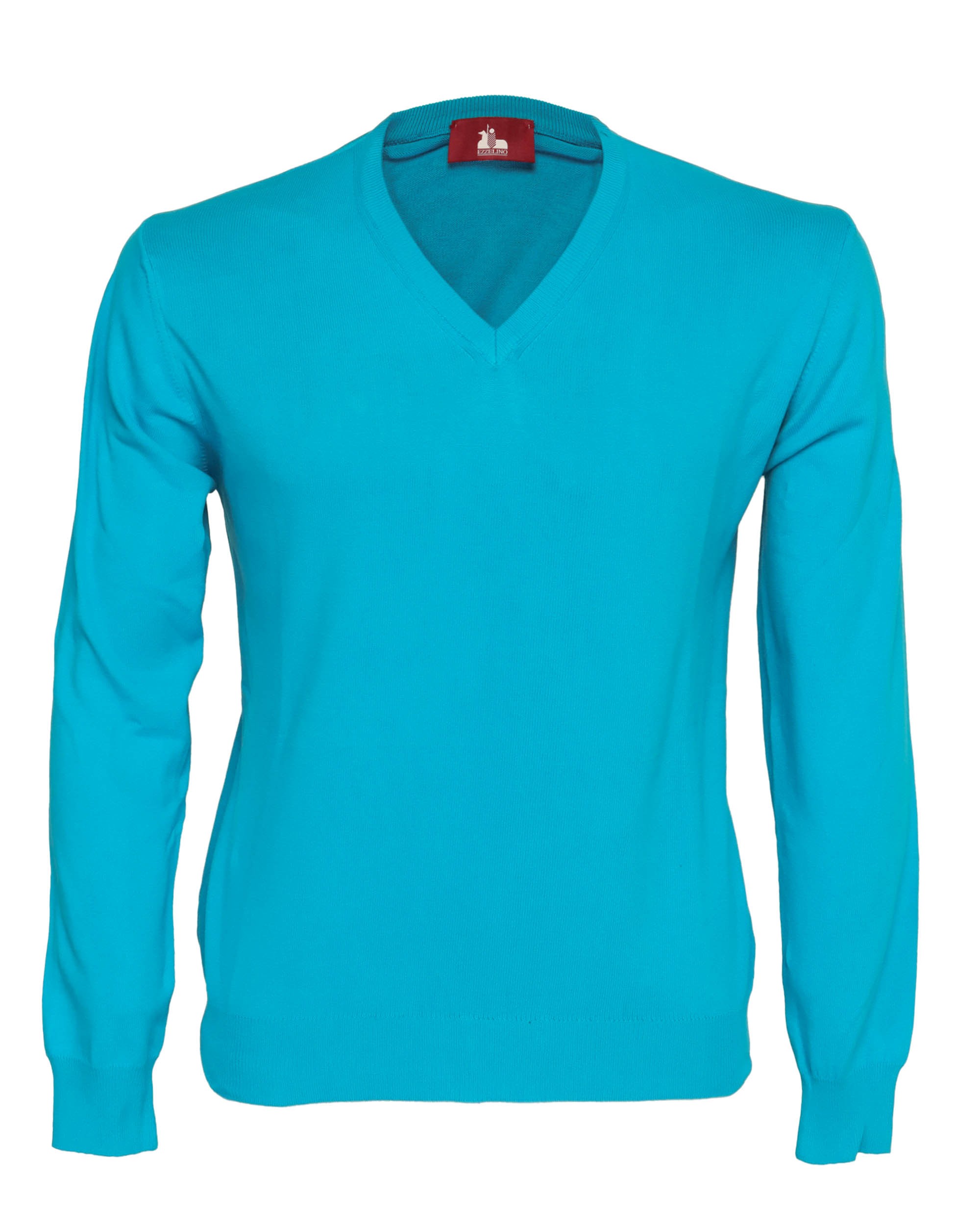 EZZELINO SWEATER - TURQUOISE - COTTON