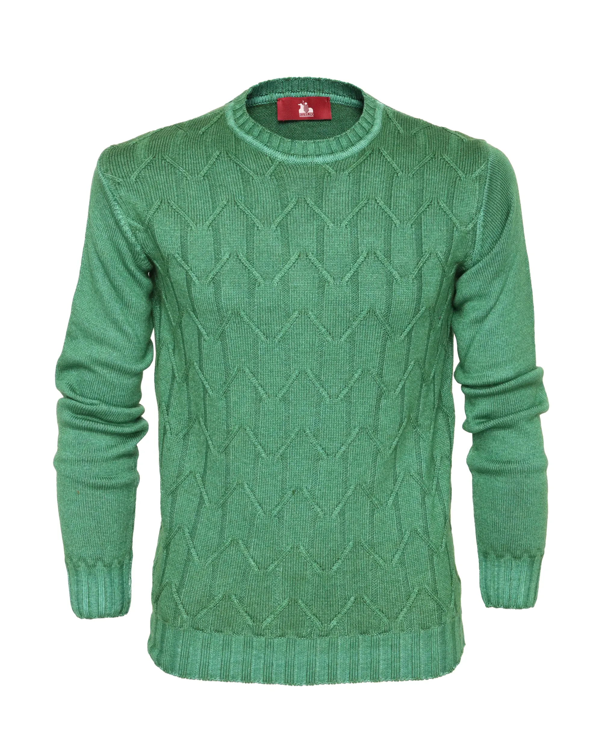 EZZELINO 6-PLY SWEATER - GREEN - MERINO WOOL
