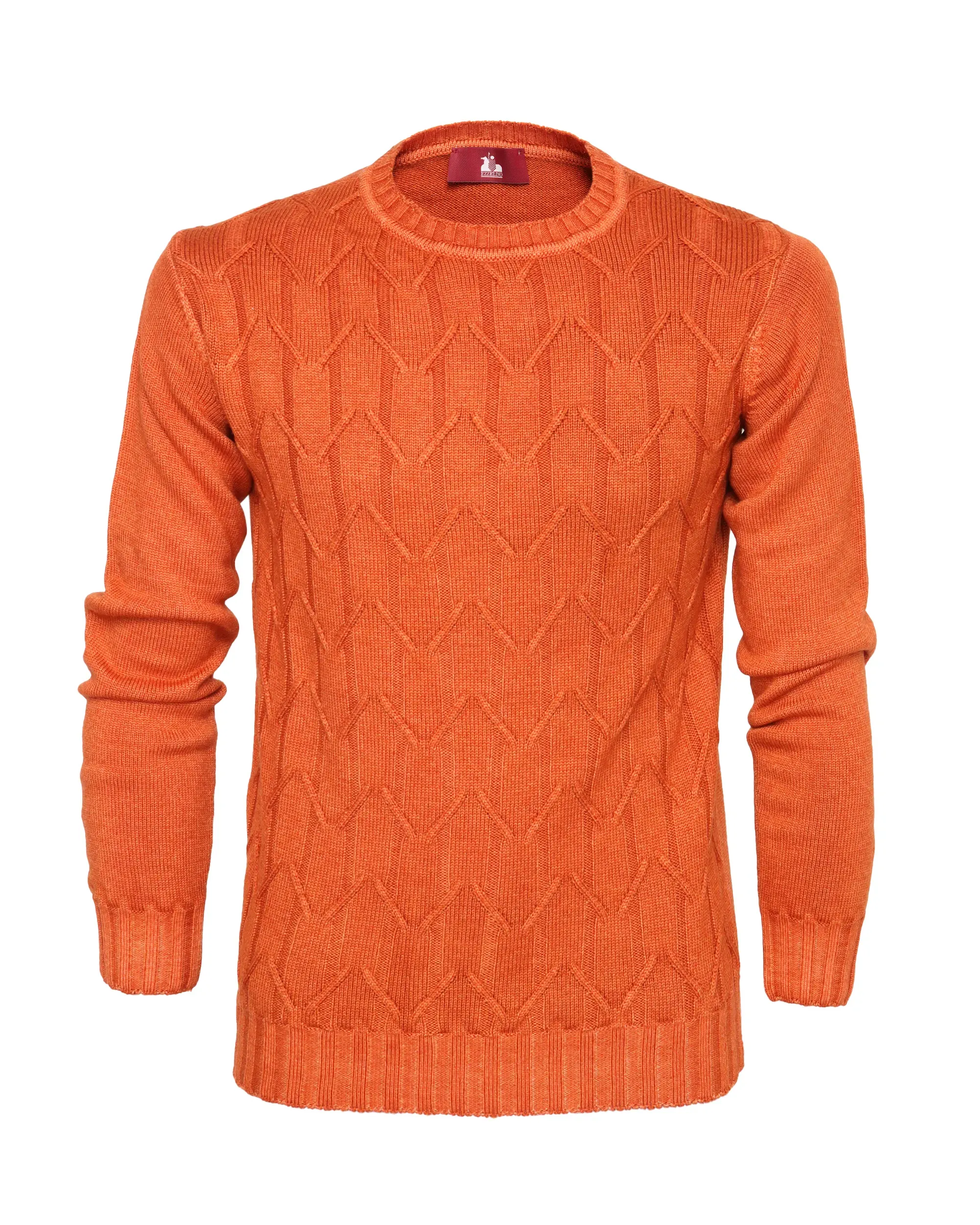 EZZELINO 6-PLY SWEATER - ORANGE - MERINO WOOL