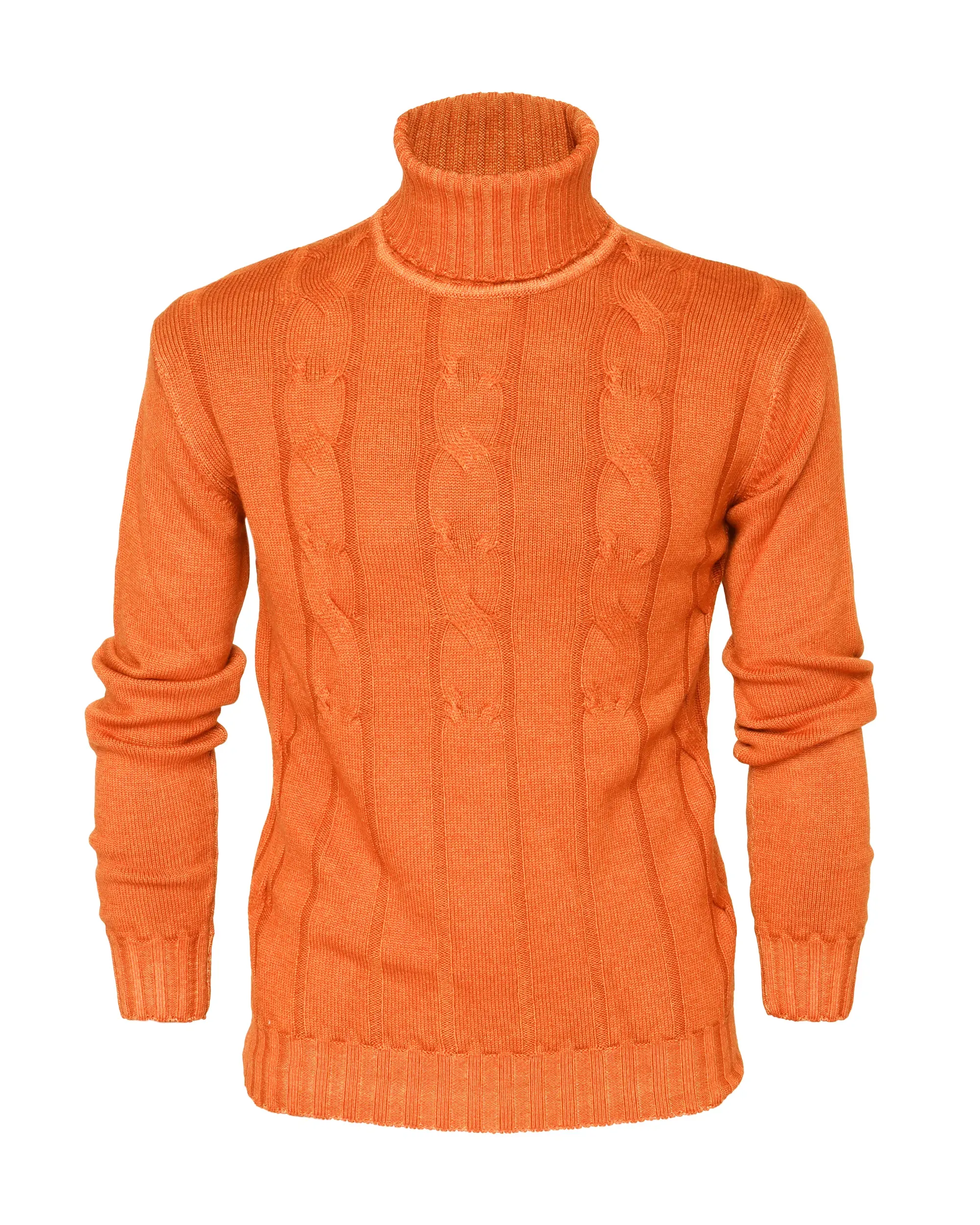 EZZELINO 6-PLY TURTLENECK SWEATER - ORANGE - MERINO WOOL