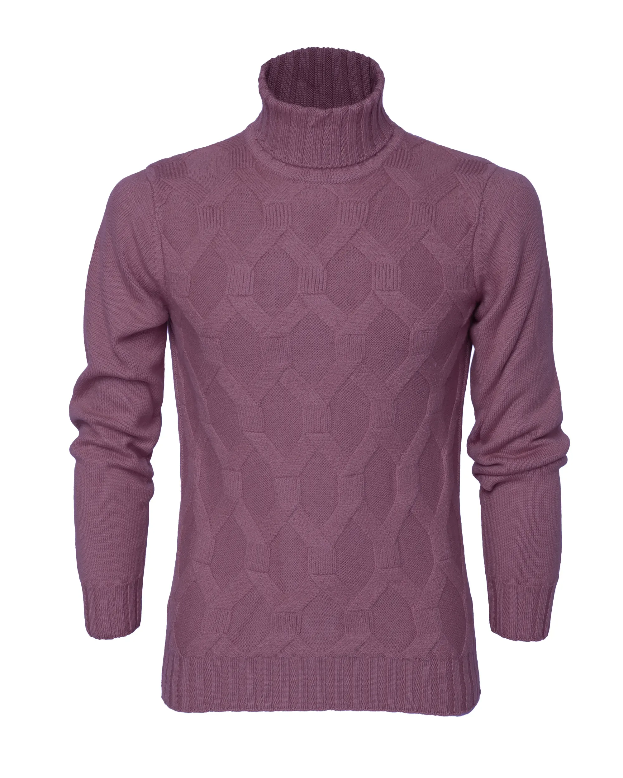 EZZELINO 6-PLY TURTLENECK SWEATER - PURPLE - MERINO WOOL