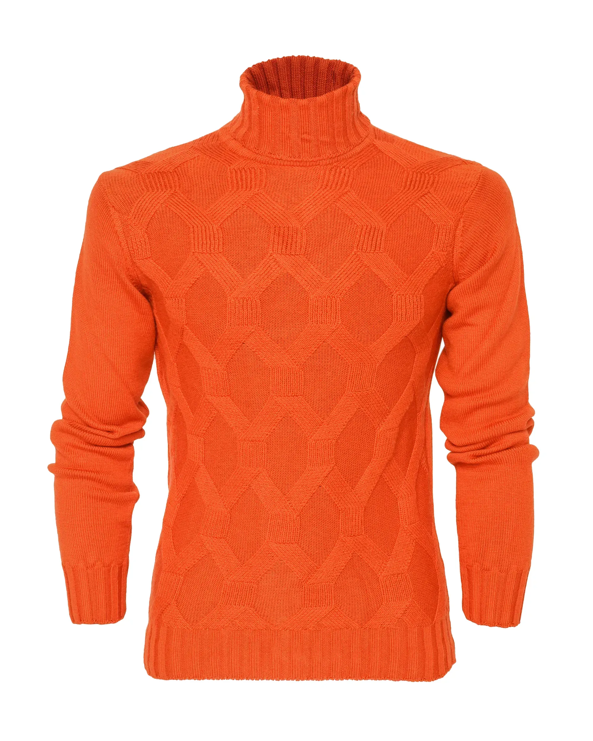 EZZELINO 6-PLY TURTLENECK SWEATER - ORANGE - MERINO WOOL