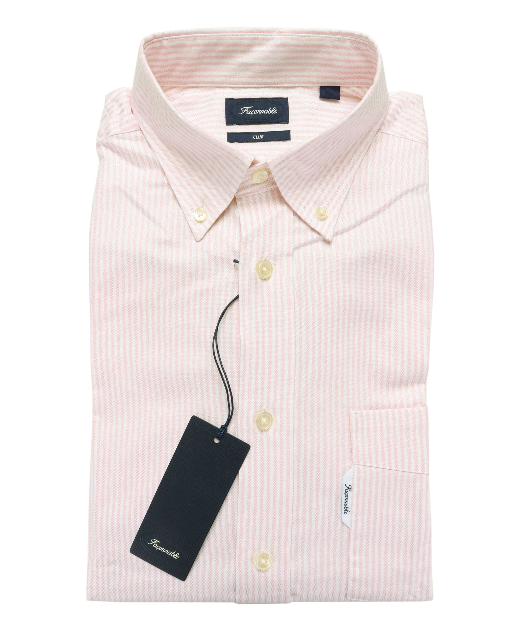 FACONNABLE SHIRT - PINK & WHITE - COTTON