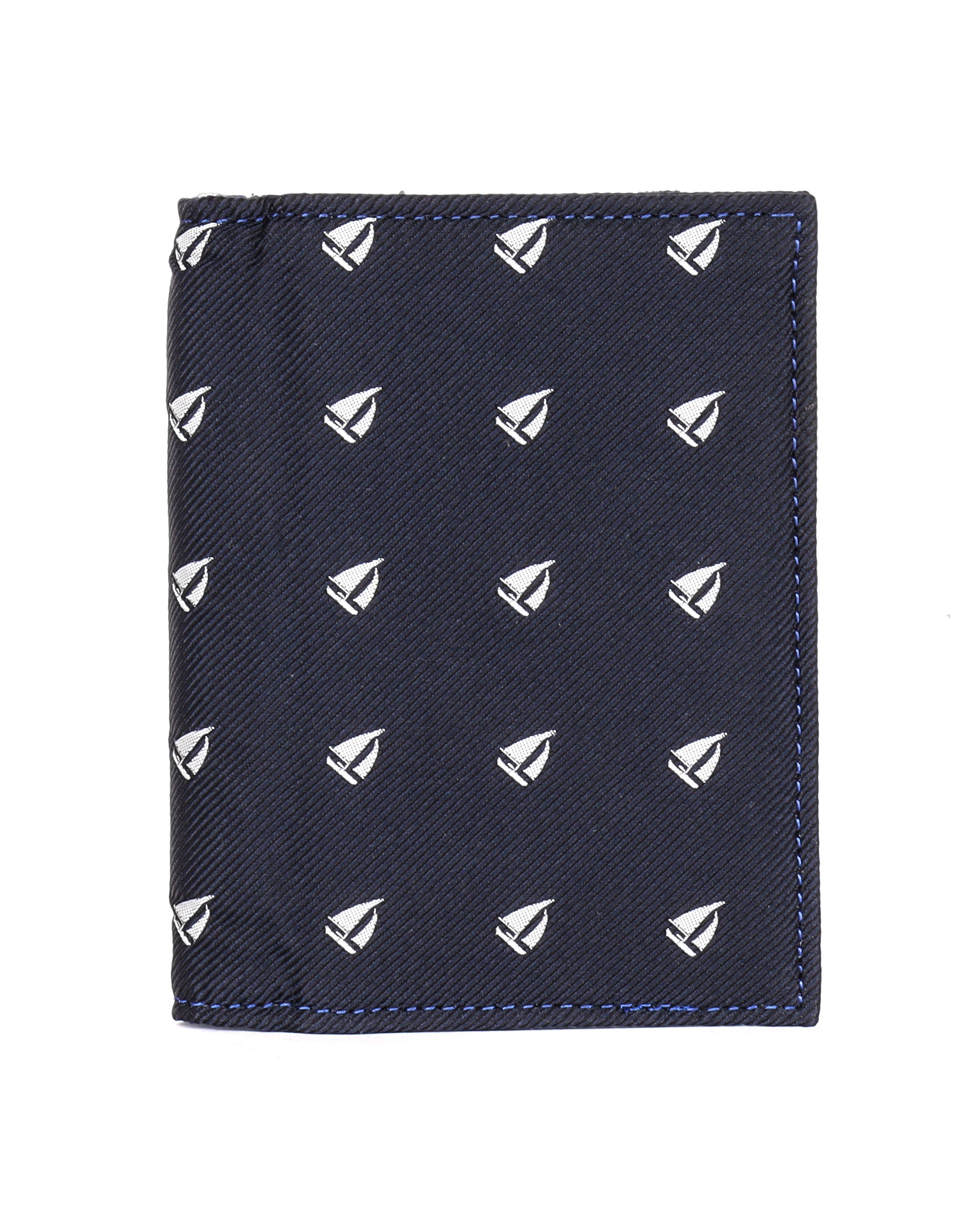 FINOLLO GENOVA WALLET - PURE SILK & LAMBSKIN - NAVY BLUE