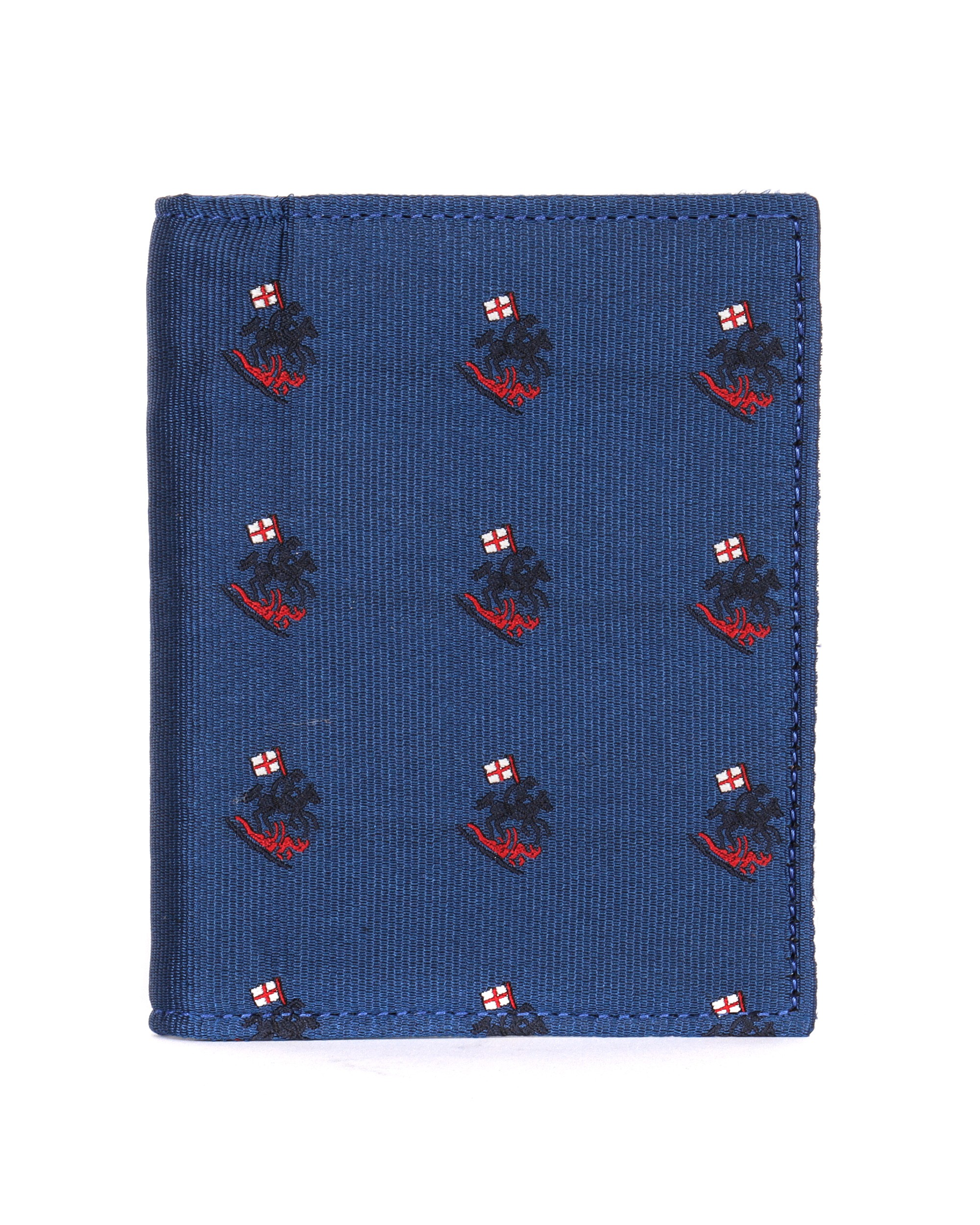 FINOLLO GENOVA WALLET - PURE SILK & LAMBSKIN - BLUE