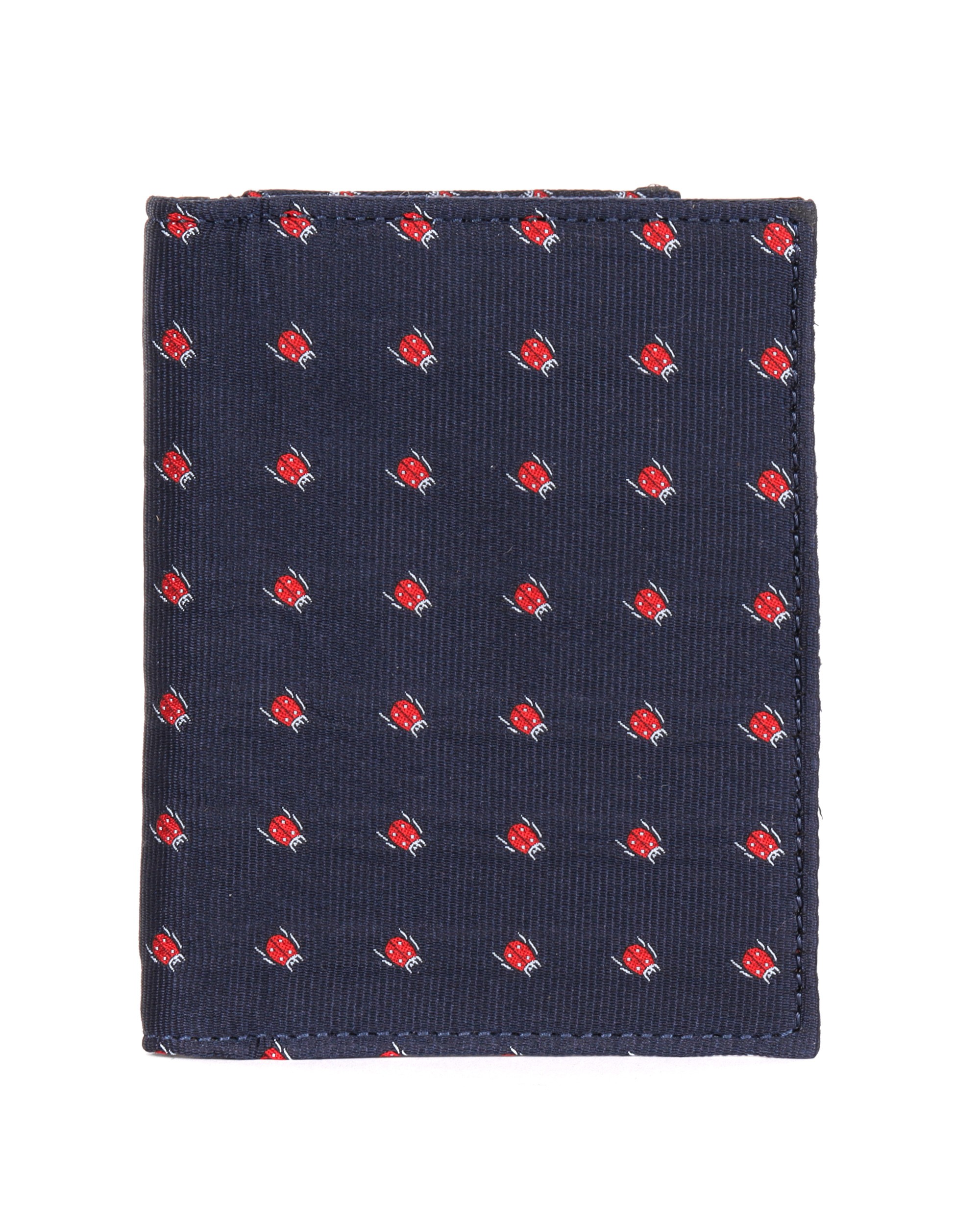 FINOLLO GENOVA WALLET - PURE SILK & LAMBSKIN - NAVY BLUE