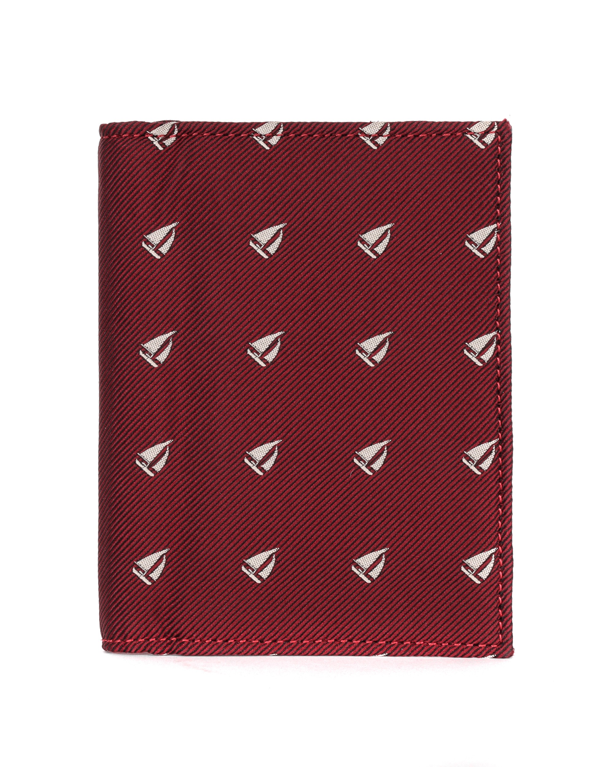 FINOLLO GENOVA WALLET - PURE SILK & LAMBSKIN - BURGUNDY