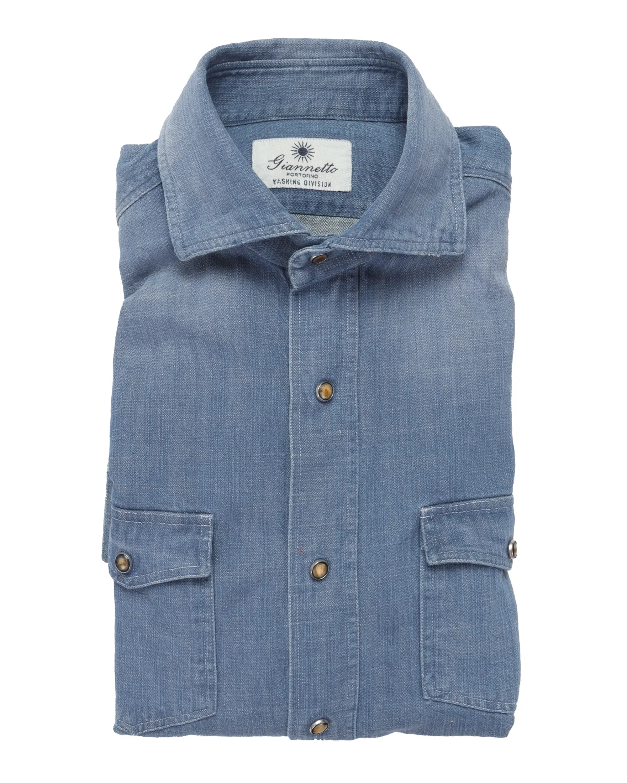 GIANNETTO PORTOFINO SHIRT - BLUE - COTTON