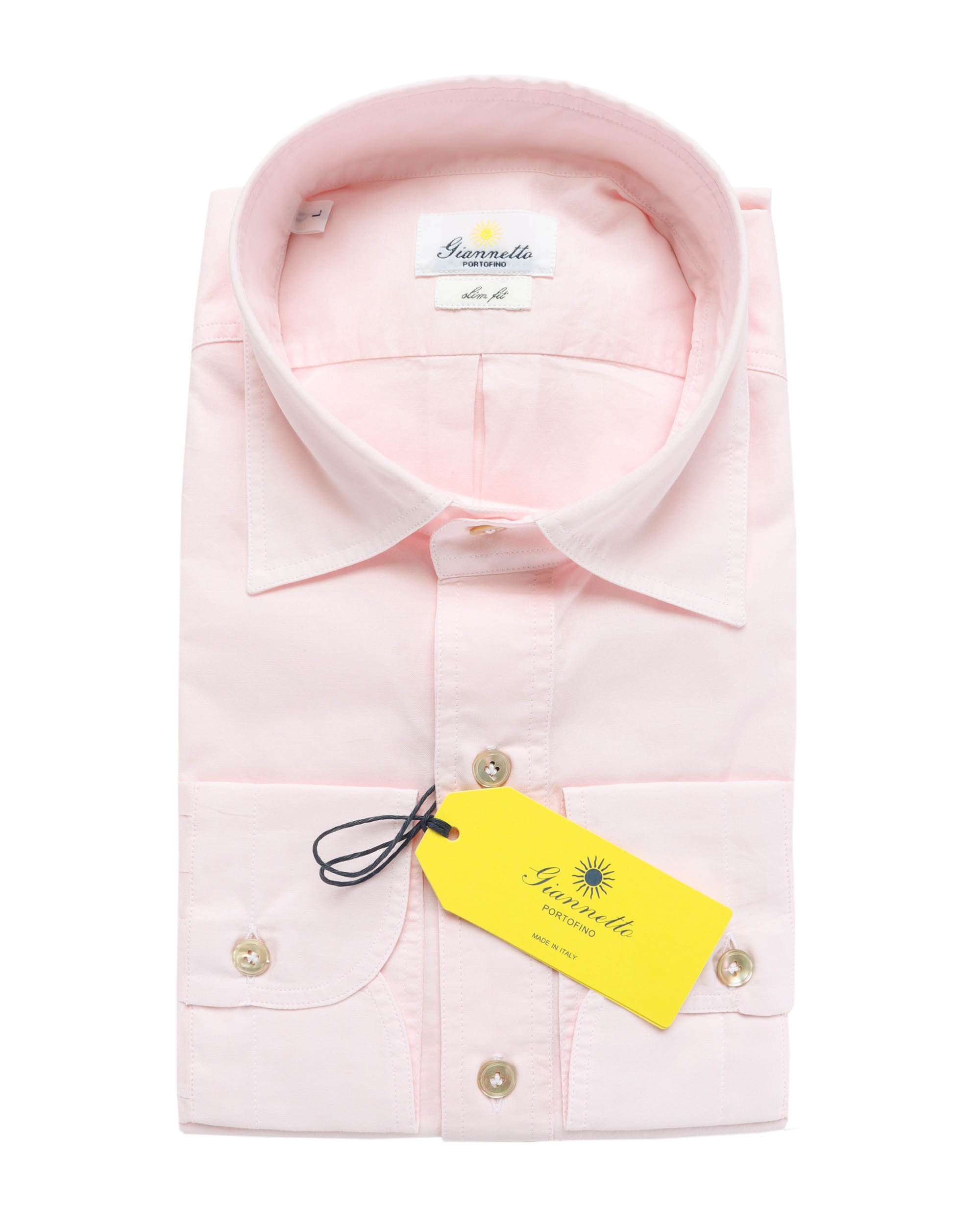 GIANNETTO PORTOFINO SHIRT - PINK - COTTON 