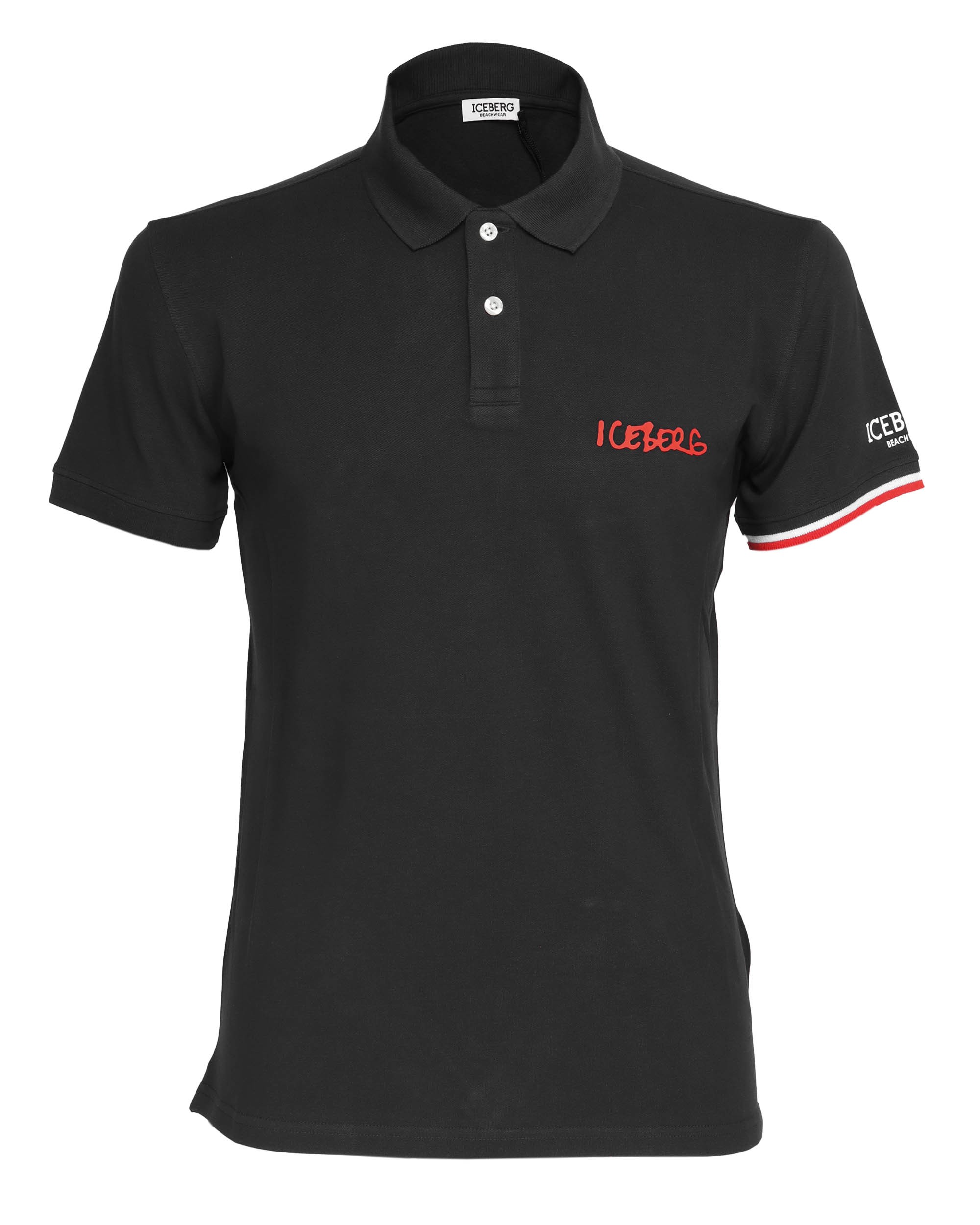ICEBERG POLO - BLACK - STRETCH COTTON