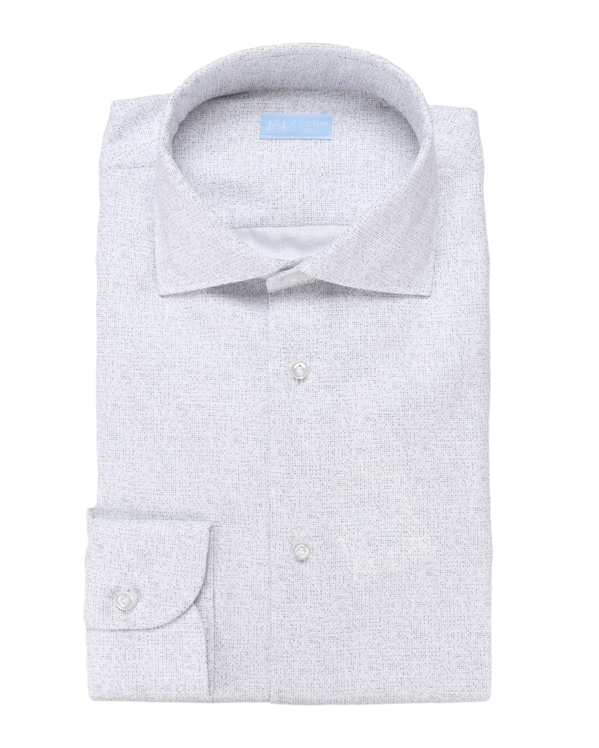 IL SARTORE NAPOLI DRESS SHIRT - WHITE & BLUE - COTTON