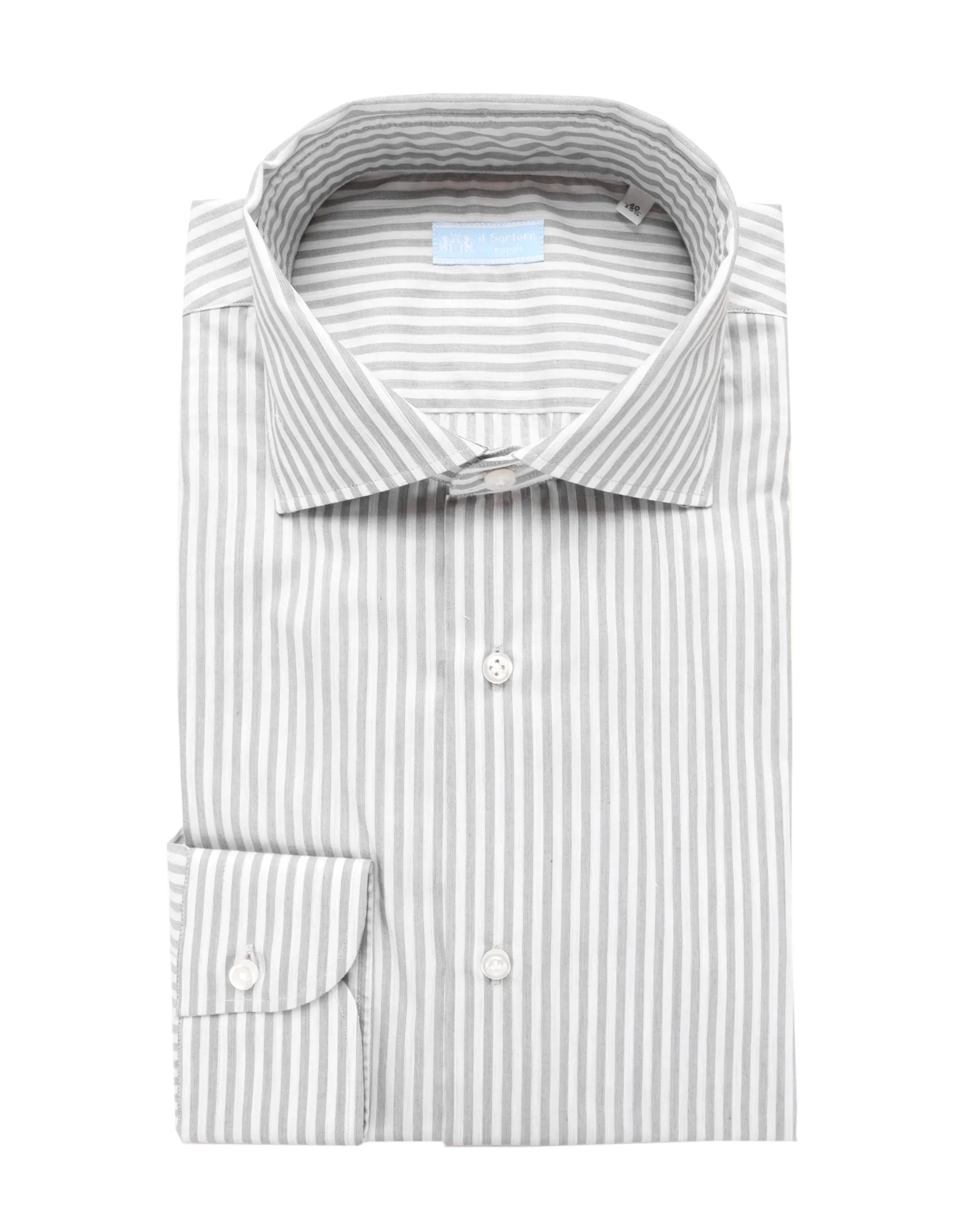 IL SARTORE NAPOLI DRESS SHIRT - WHITE & GREY - COTTON