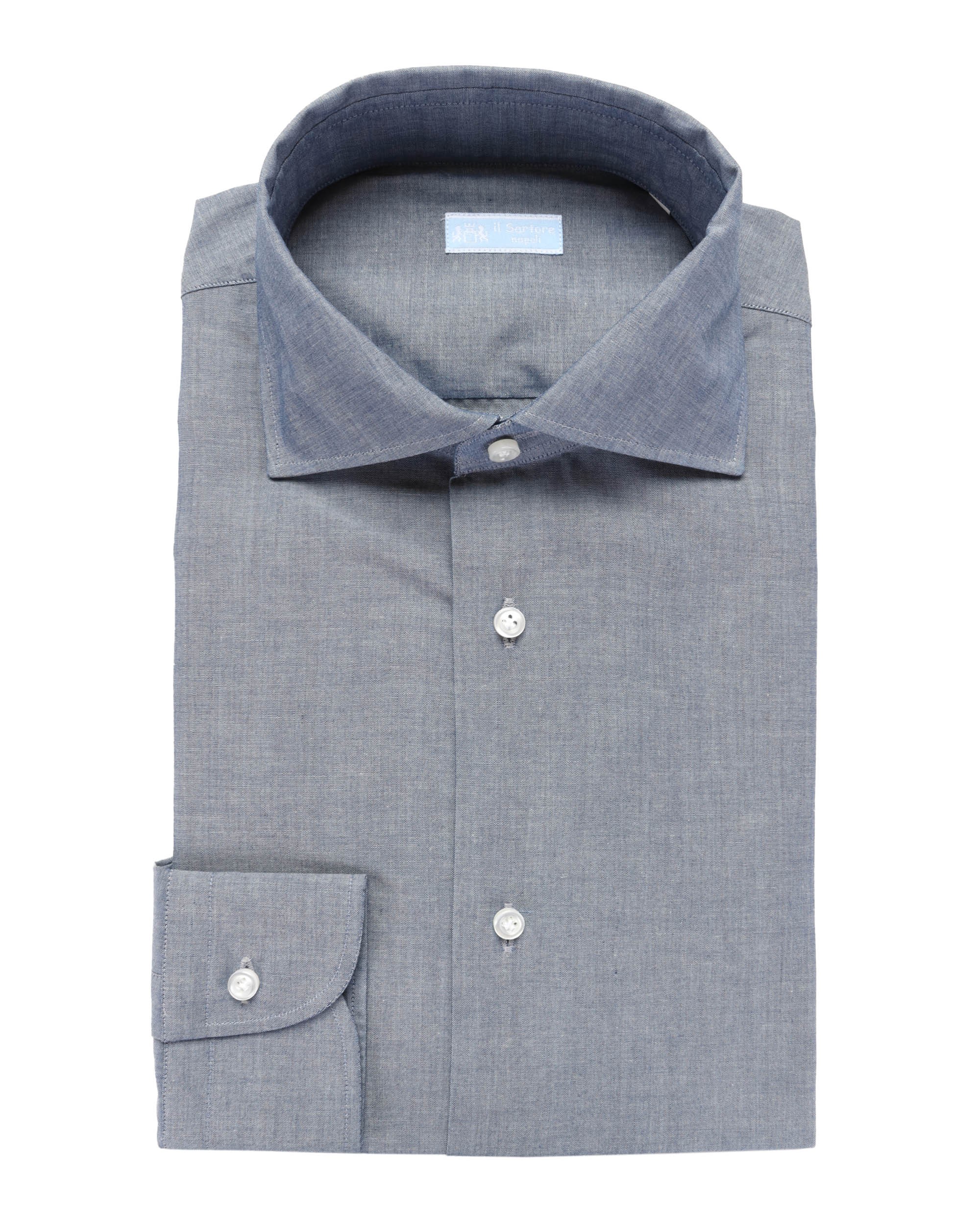 IL SARTORE NAPOLI DRESS SHIRT - BLUE - STRETCH COTTON